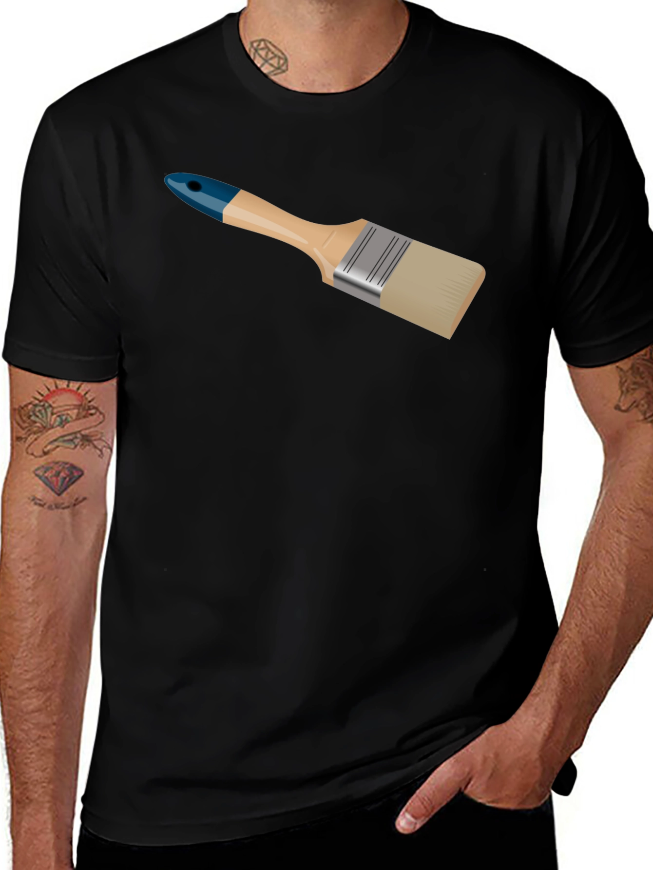 Paintbrush Graphic T-Shirt - Artistic & Casual