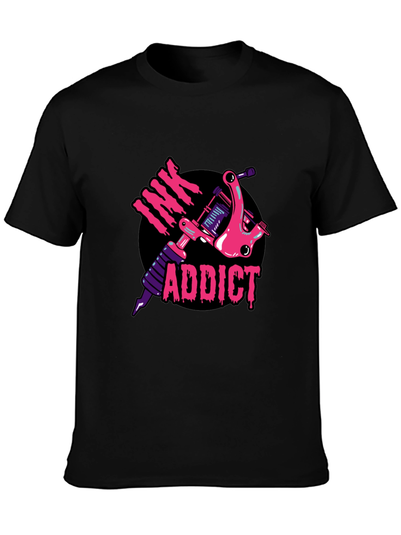 Ink Addict Tattoo Machine Graphic Tee - Black