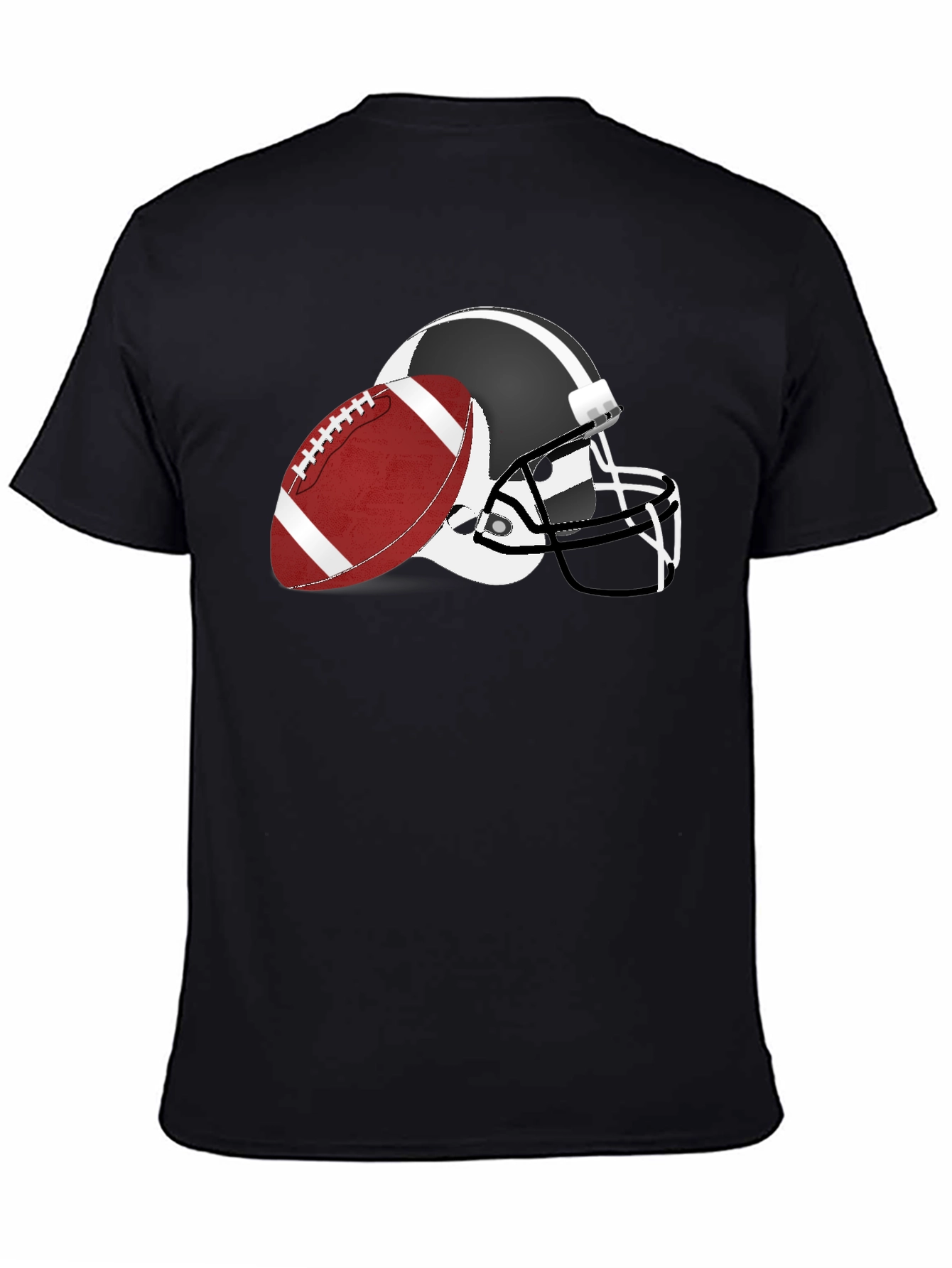 Football Helmet & Ball Graphic Tee - Black