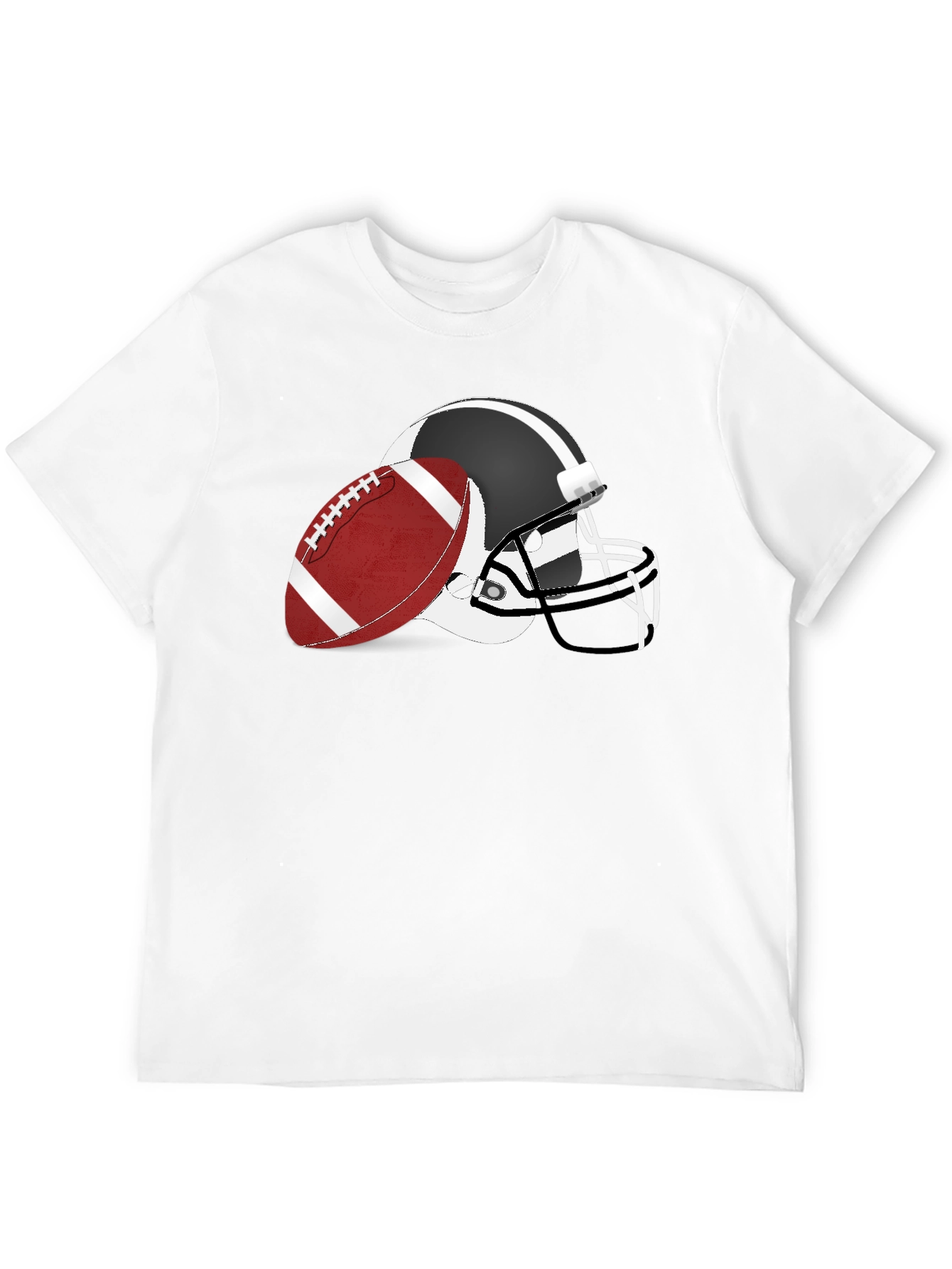 Football Helmet & Ball Graphic Tee - Black