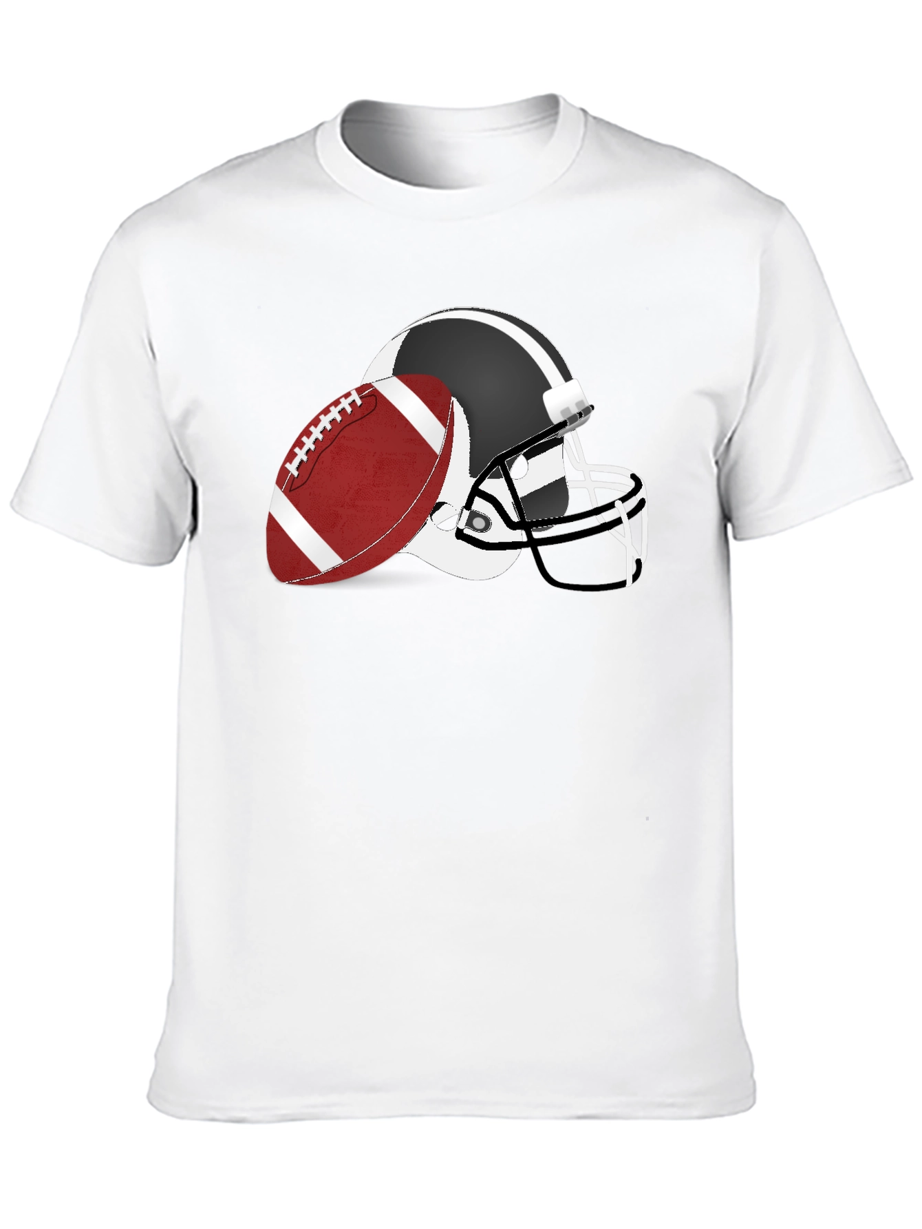 Football Helmet & Ball Graphic Tee - Black