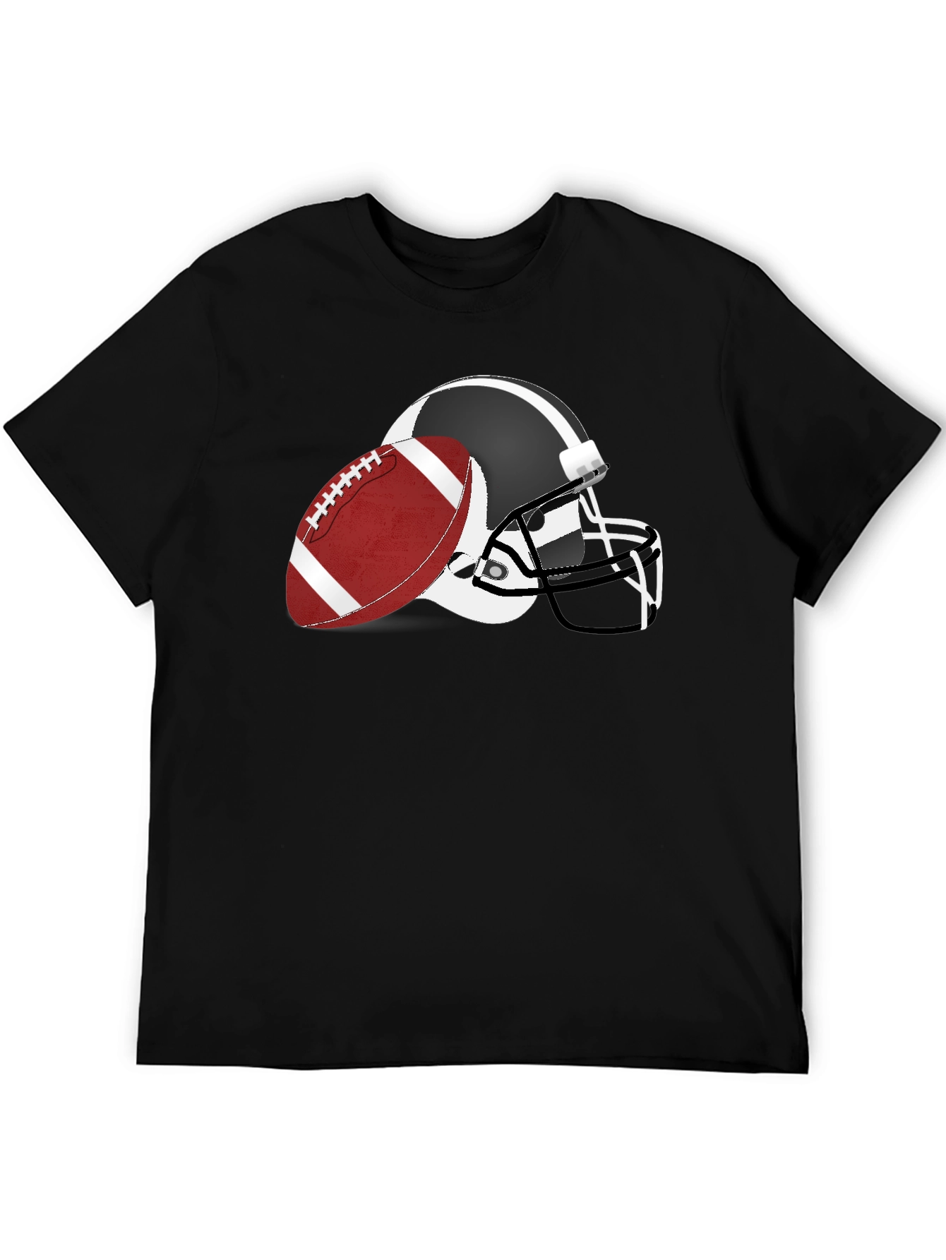 Football Helmet & Ball Graphic Tee - Black