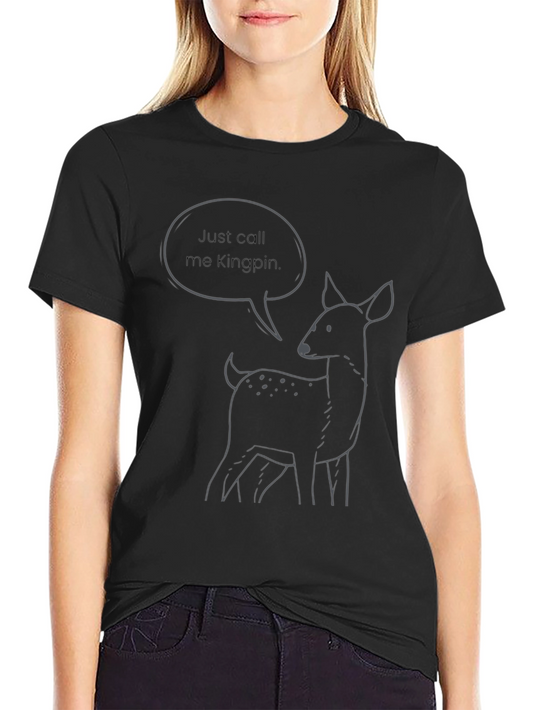 Kingpin Deer Graphic Tee - Black Cotton T-Shirt