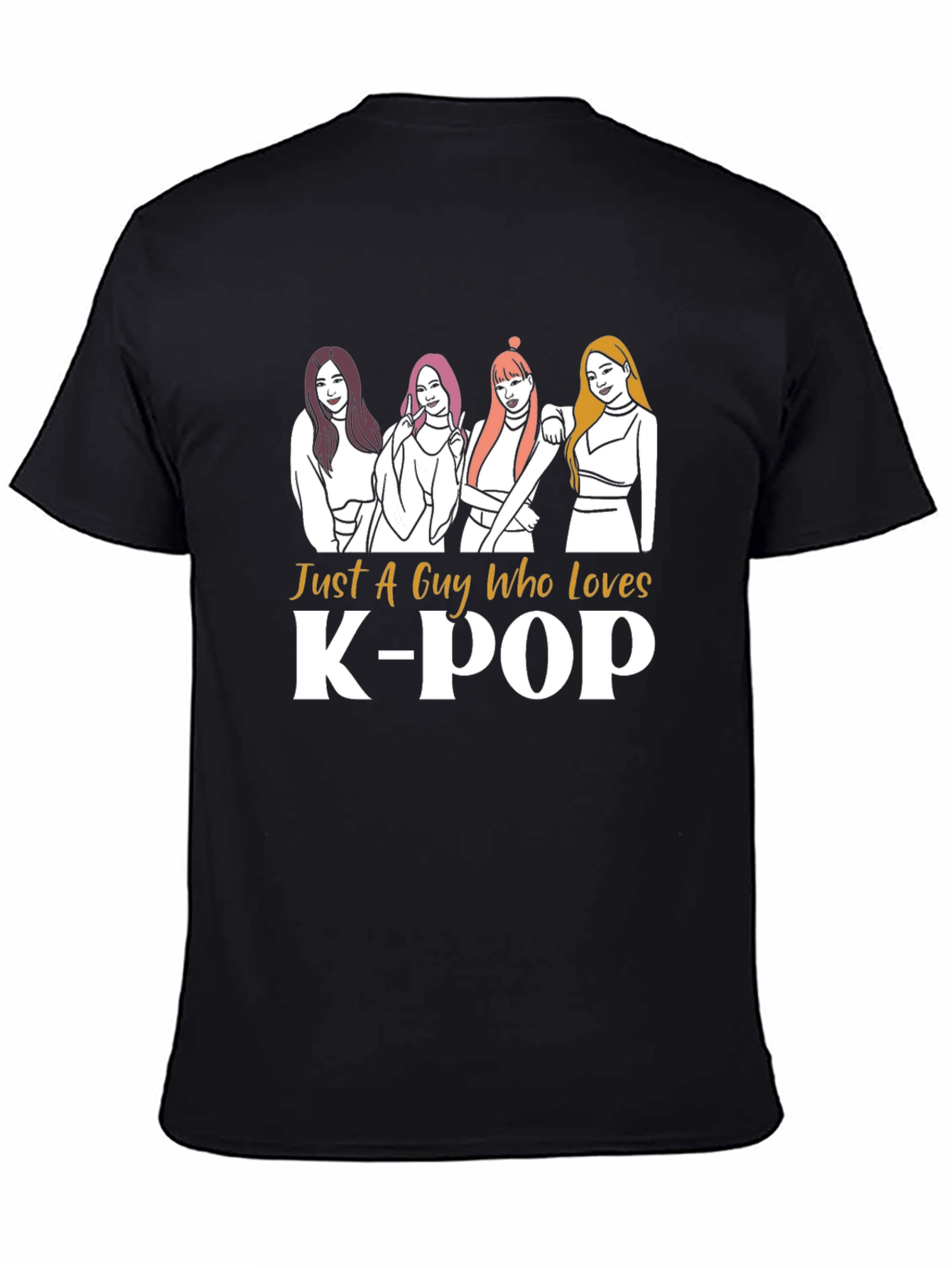 Just A Guy Who Loves K-POP Black T-Shirt