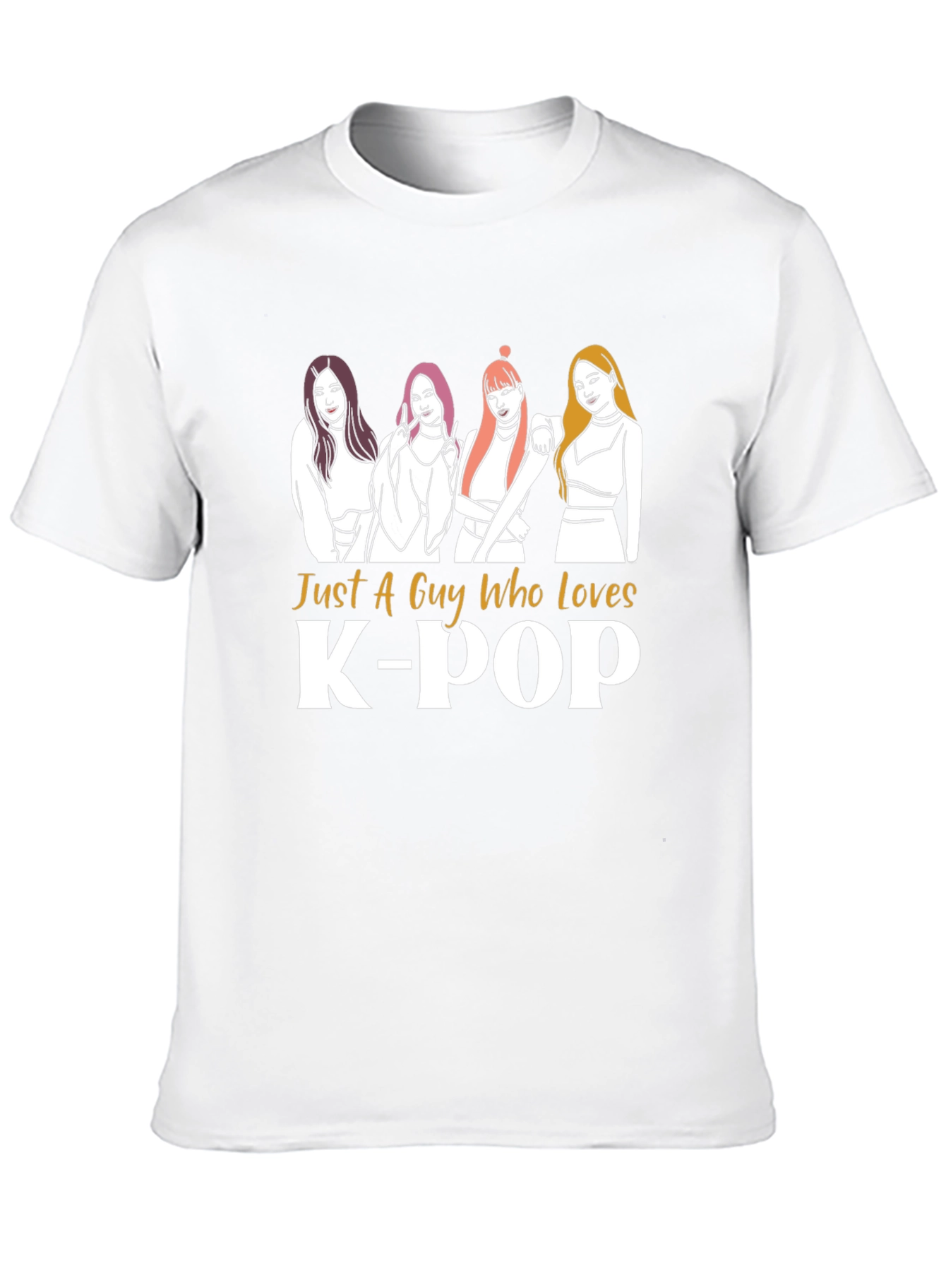 Just A Guy Who Loves K-POP Black T-Shirt