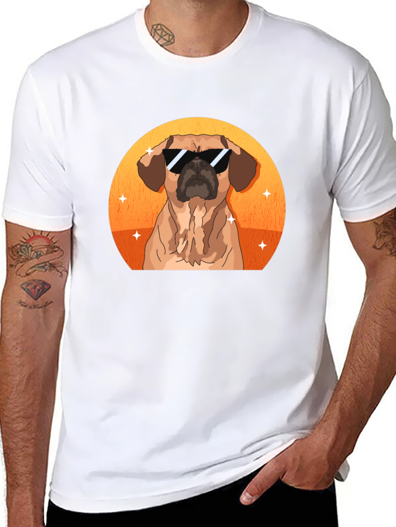 Cool Dog Graphic Tee - Black Cotton T-Shirt
