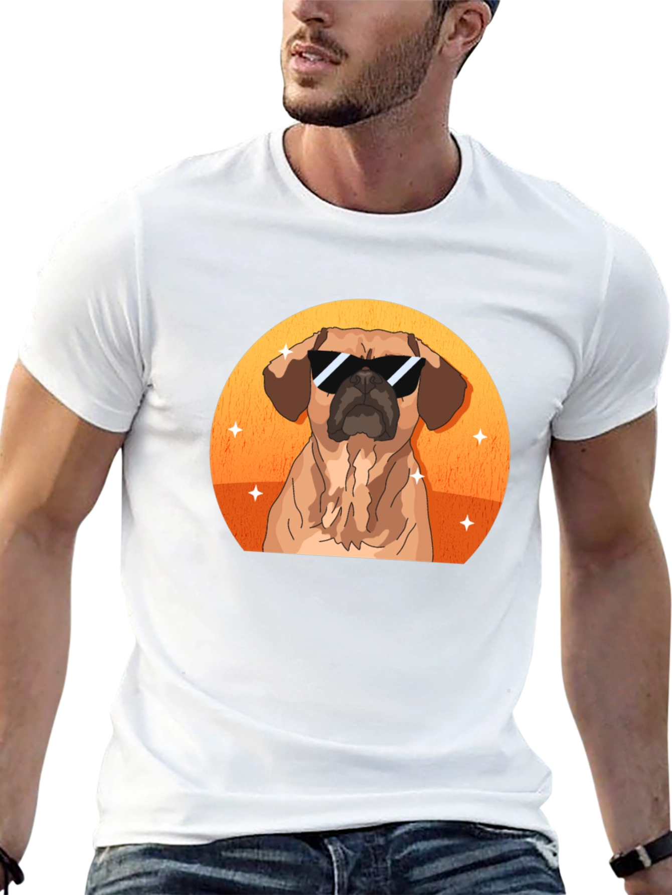 Cool Dog Graphic Tee - Black Cotton T-Shirt