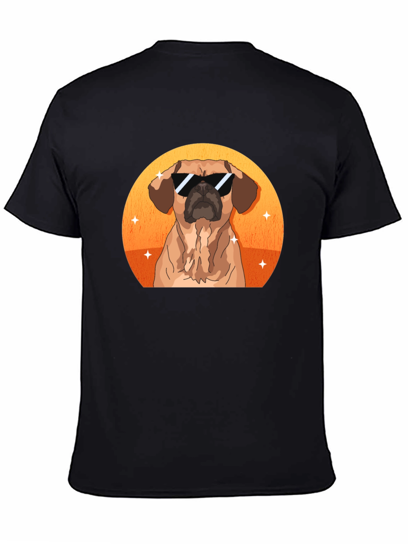 Cool Dog Graphic Tee - Black Cotton T-Shirt