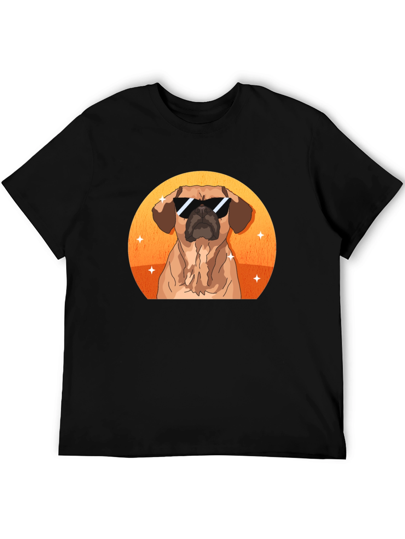Cool Dog Graphic Tee - Black Cotton T-Shirt