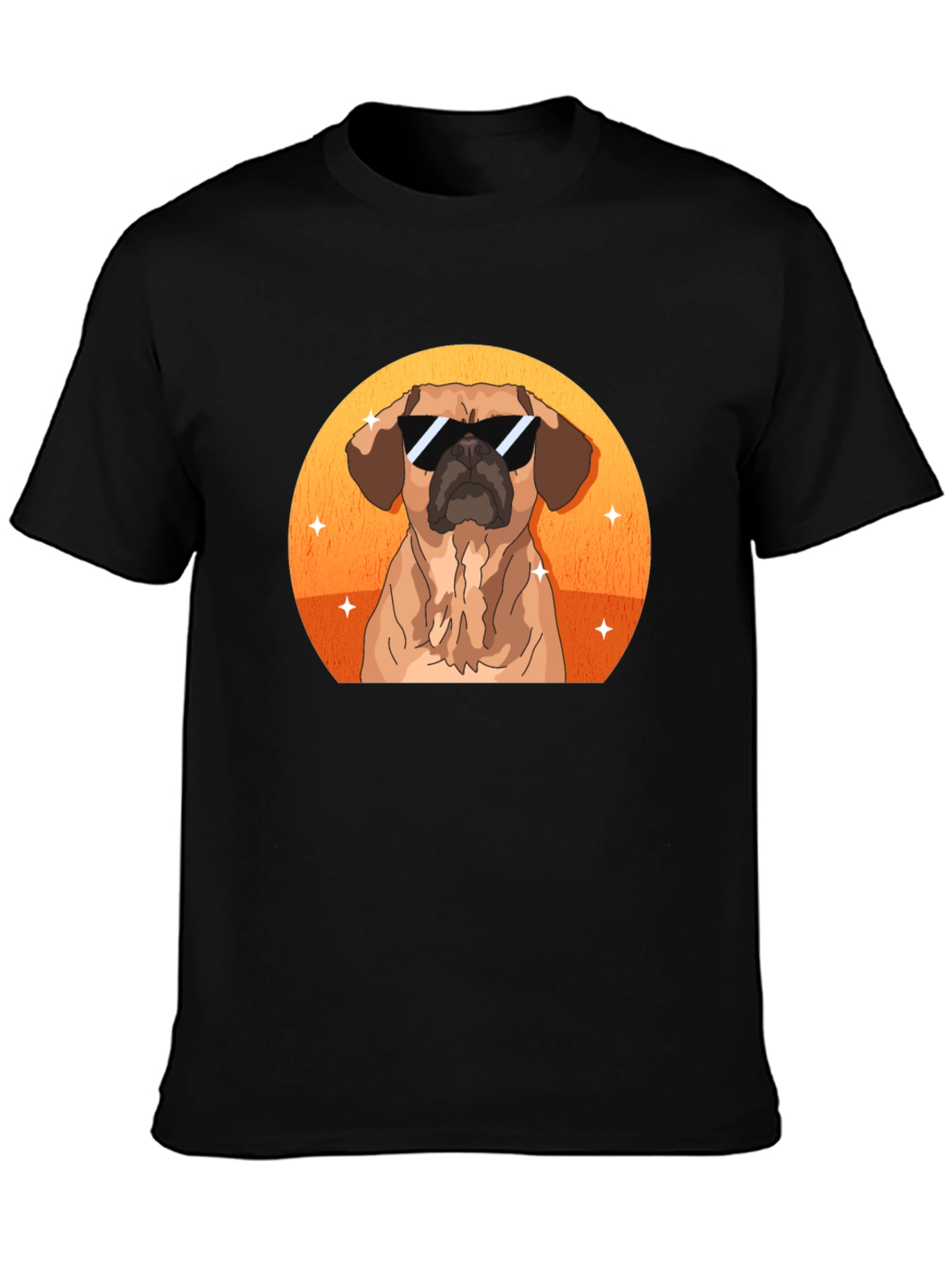 Cool Dog Graphic Tee - Black Cotton T-Shirt