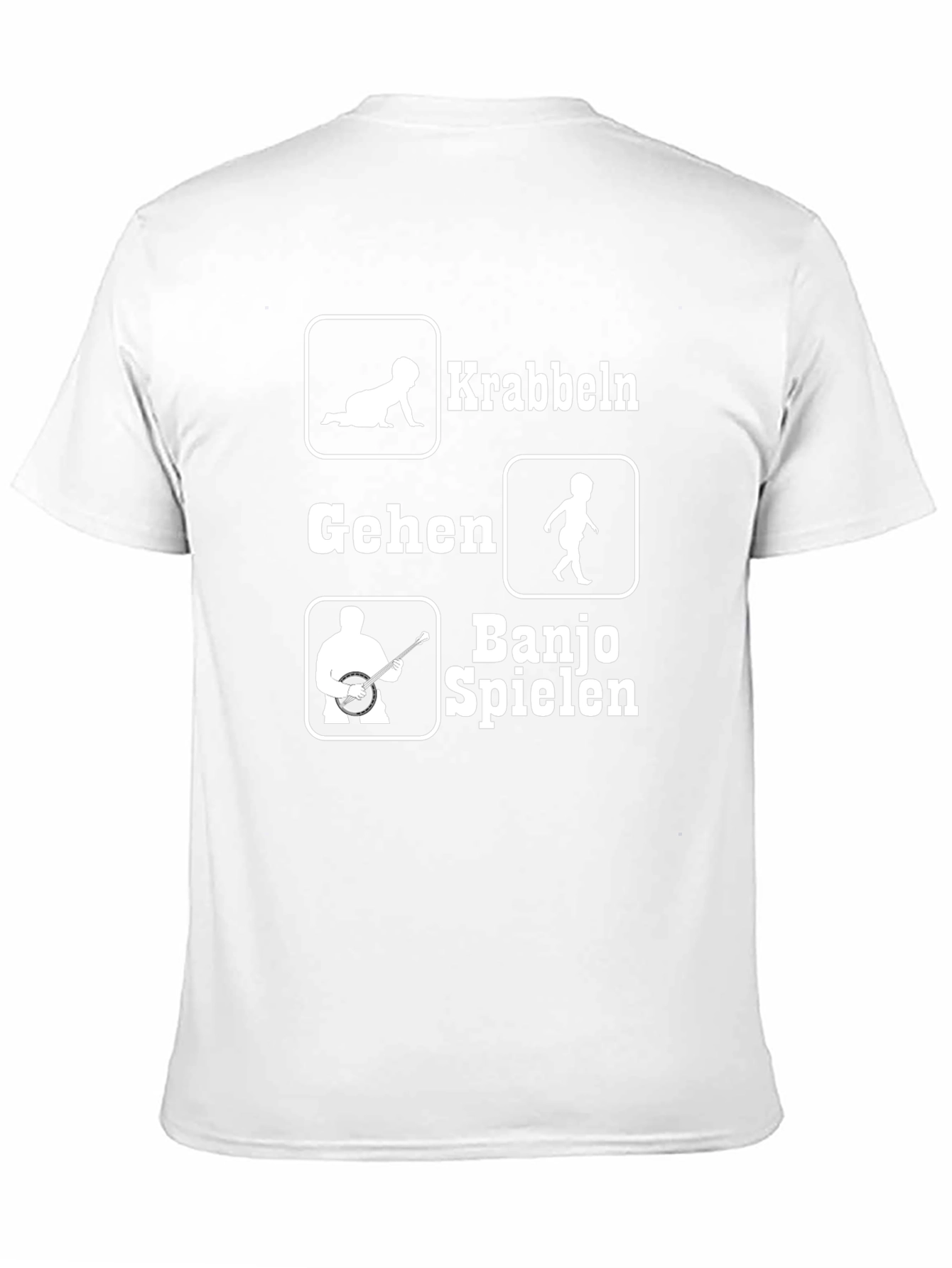 Krabbeln Gehen Banjo Spielen Black Graphic T-Shirt