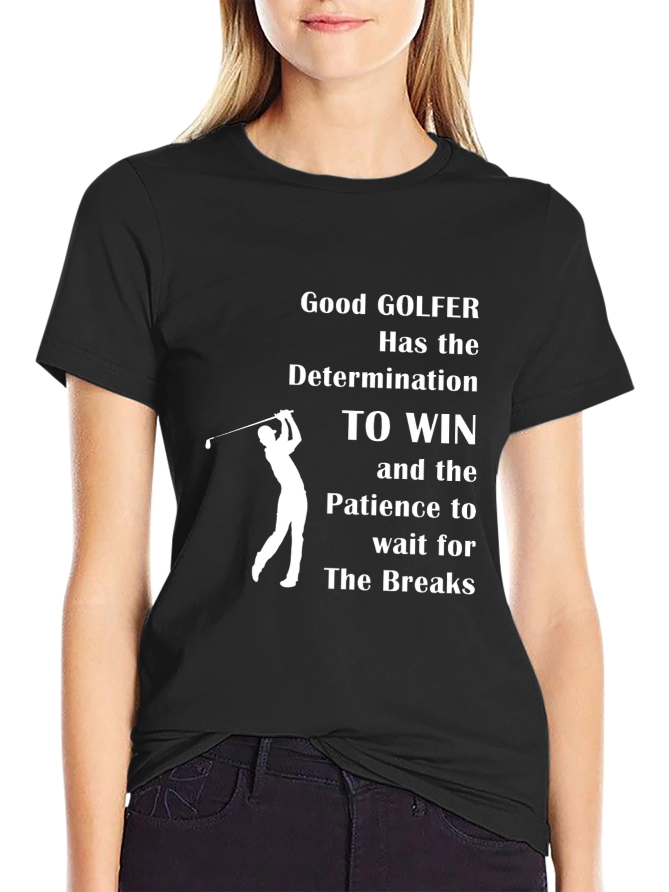 Good Golfer Determination T-Shirt - Black