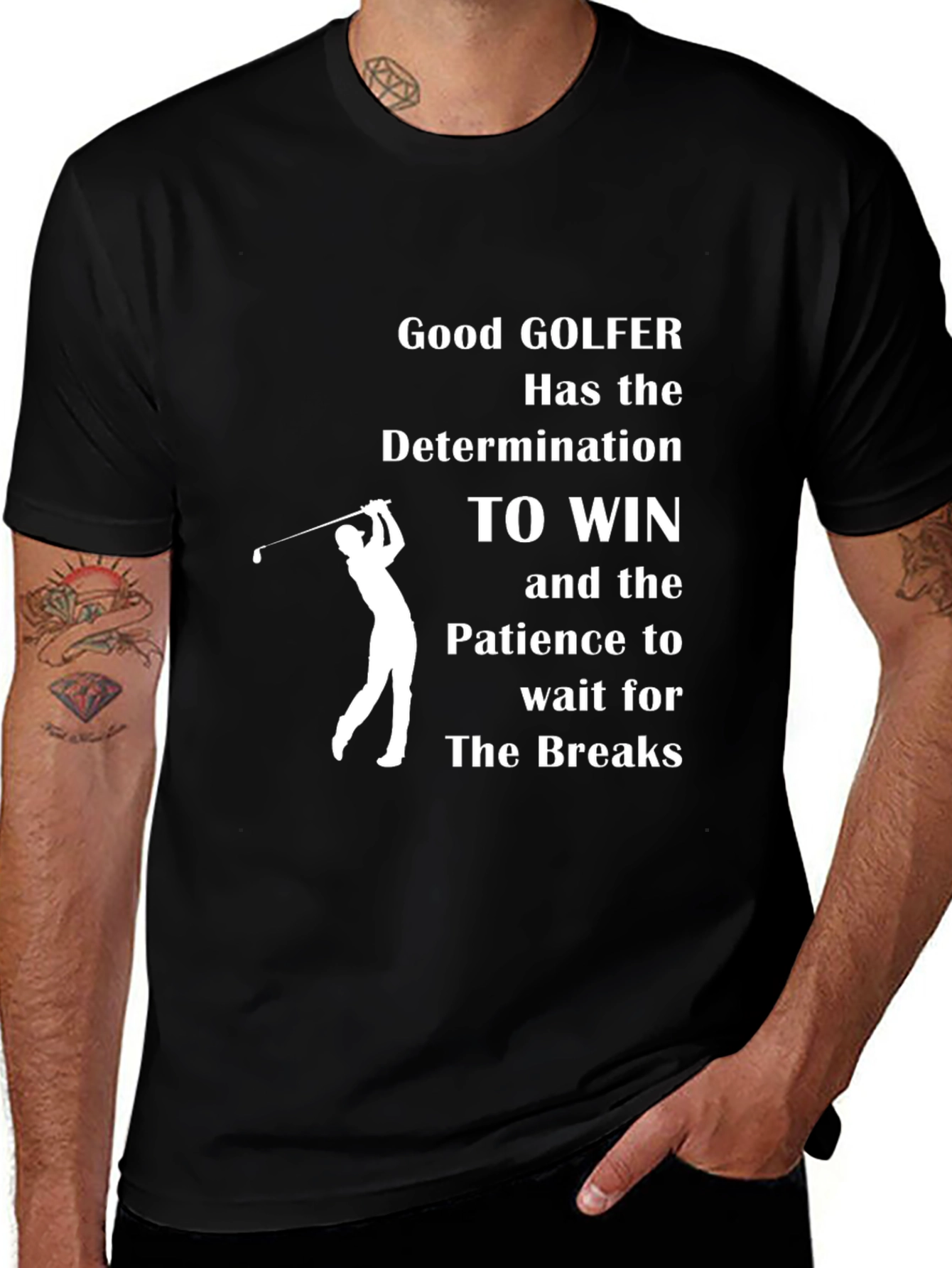 Good Golfer Determination T-Shirt - Black
