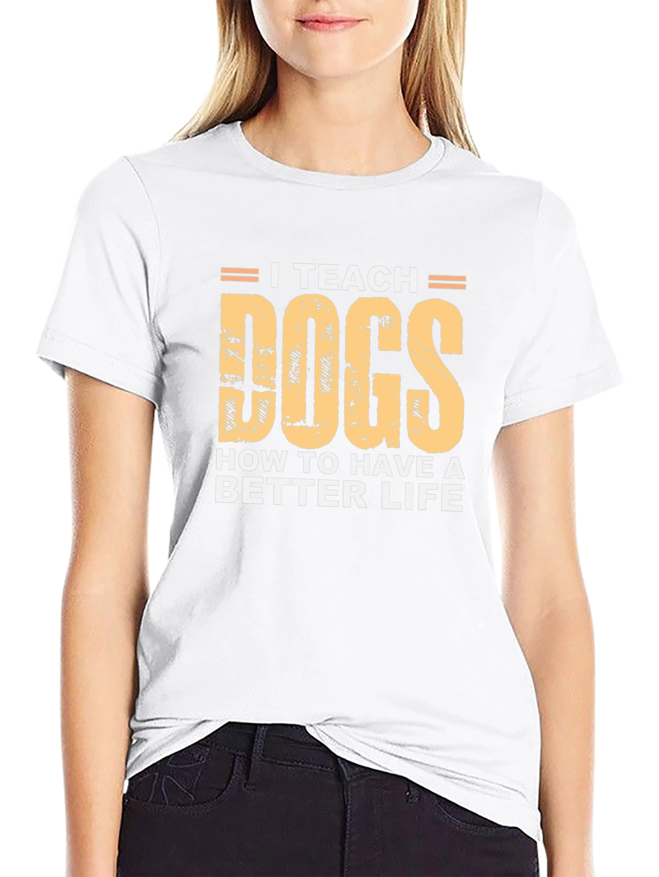 I Teach Dogs T-Shirt - Black Cotton Tee