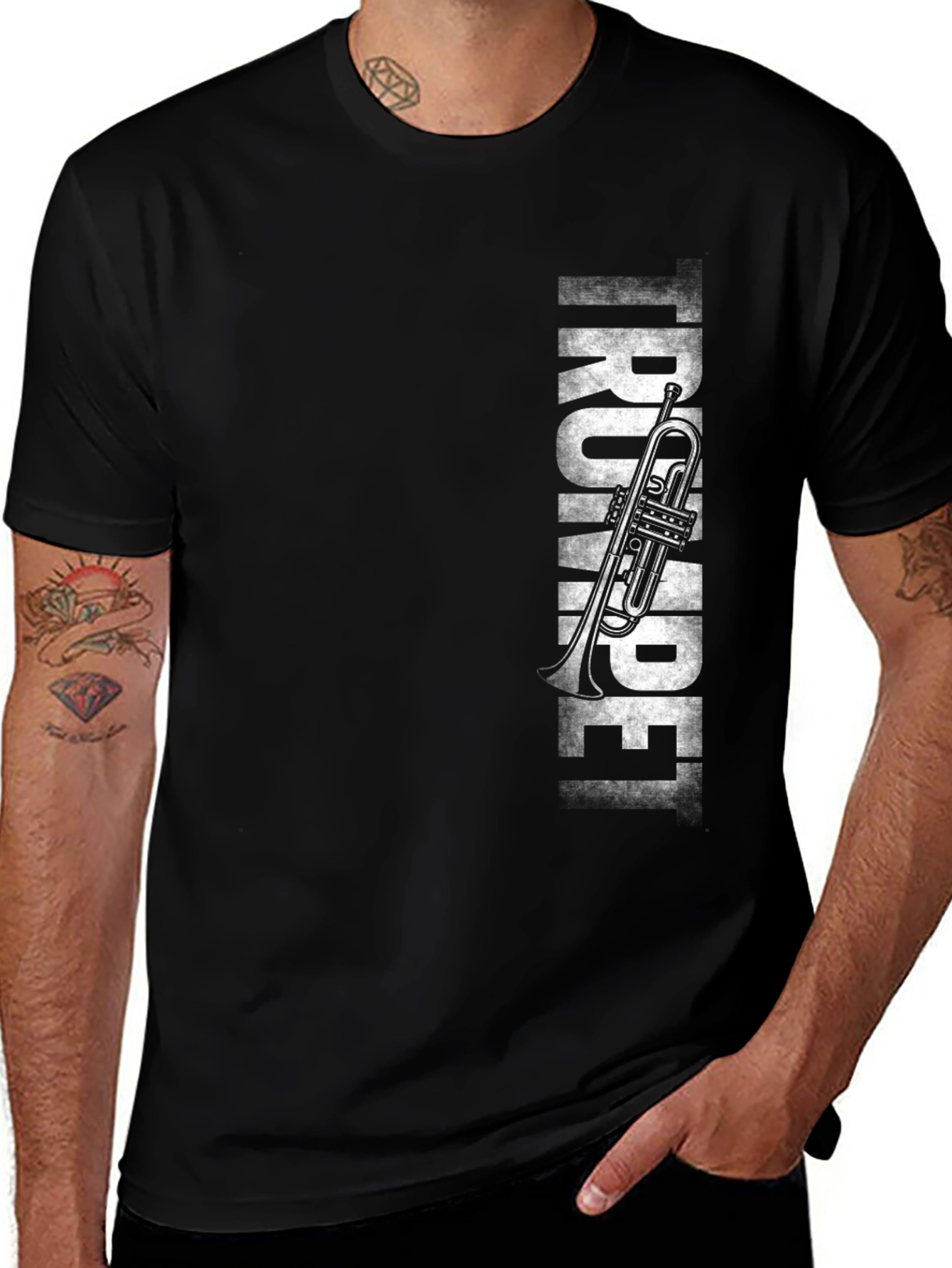 Trumpet Instrument Graphic Print Tee