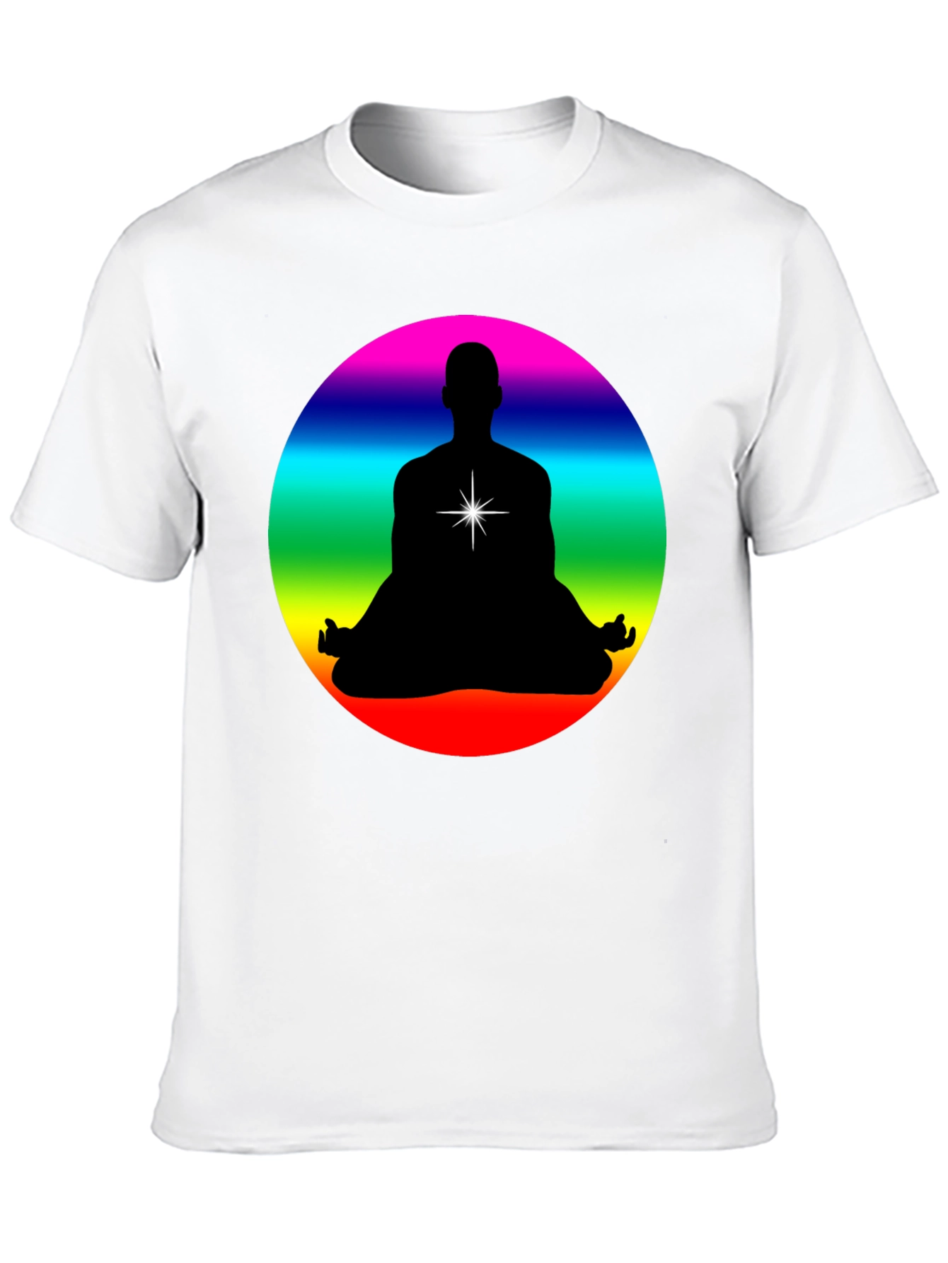 Rainbow Chakra Meditation Black T-Shirt