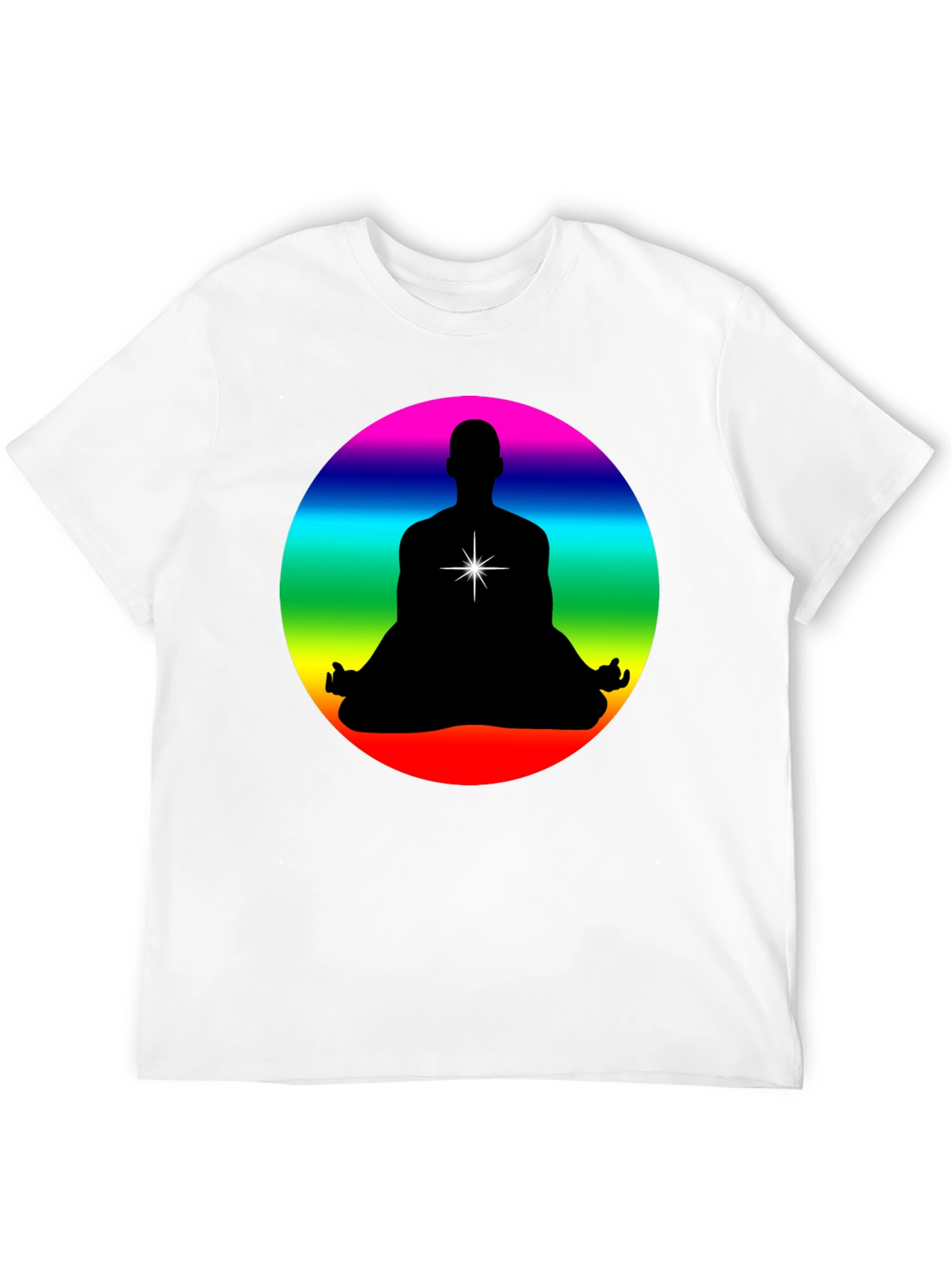 Rainbow Chakra Meditation Black T-Shirt