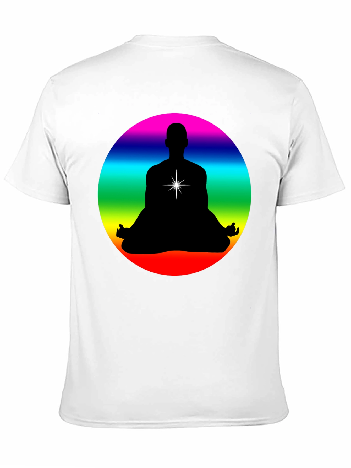 Rainbow Chakra Meditation Black T-Shirt