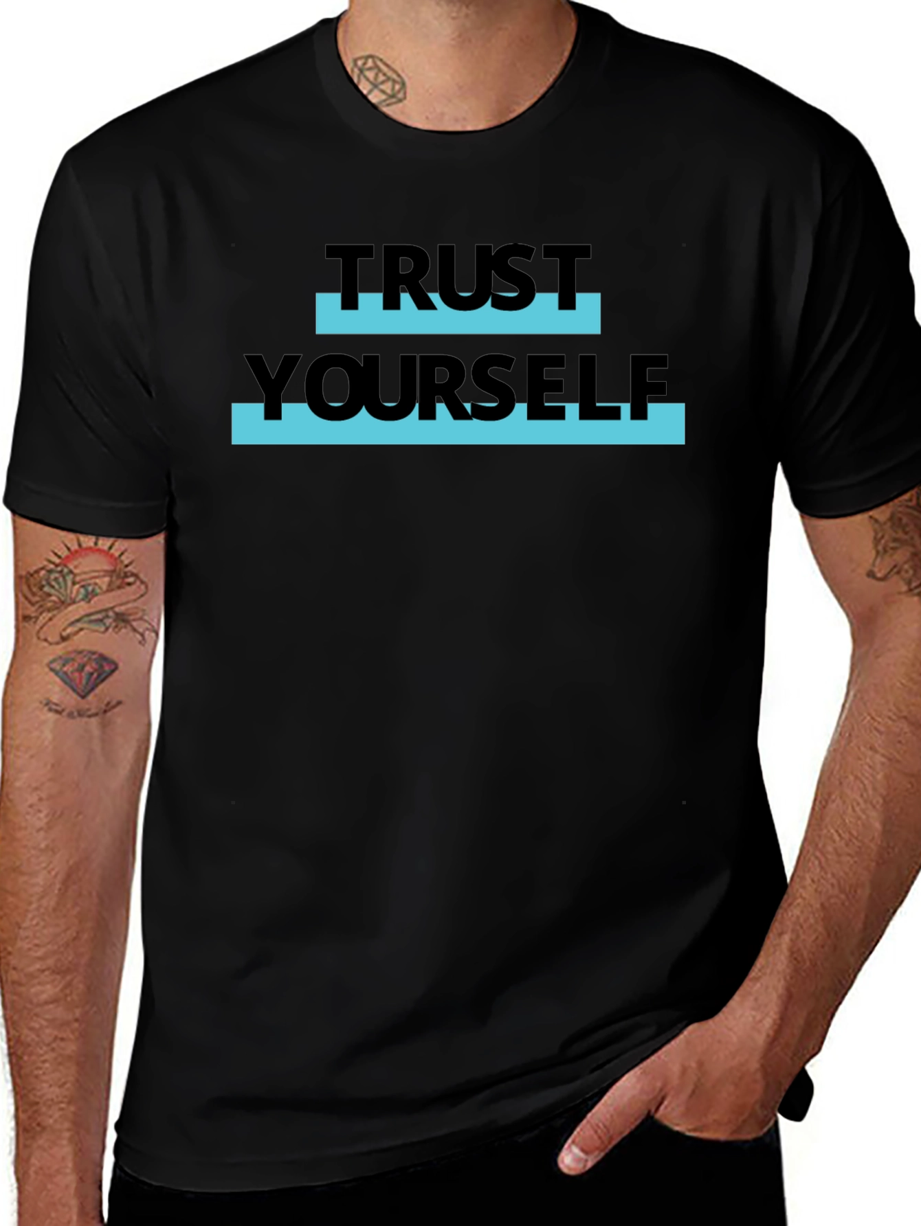 Trust Yourself Graphic Tee - Stylish Black T-Shirt