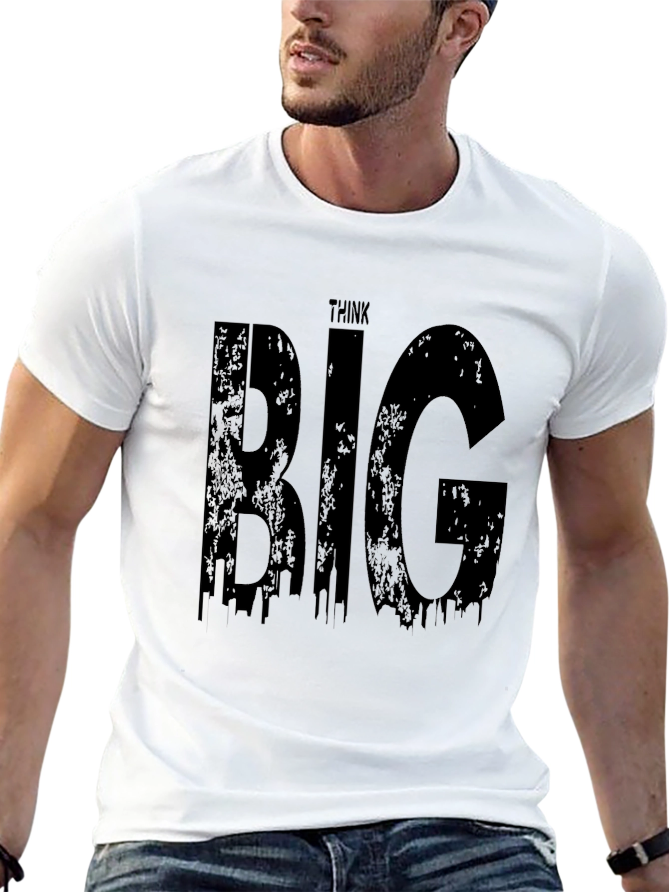 Think Big Graphic Tee - Stylish Black Cotton T-Shirt