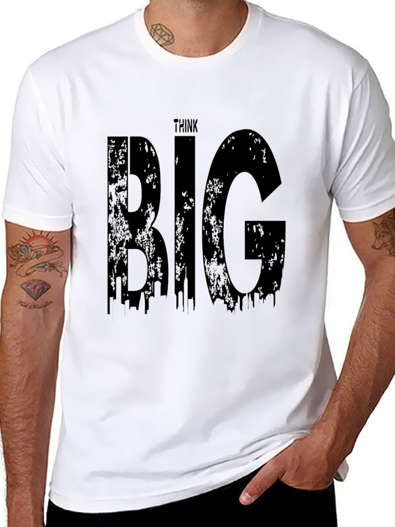 Think Big Graphic Tee - Stylish Black Cotton T-Shirt
