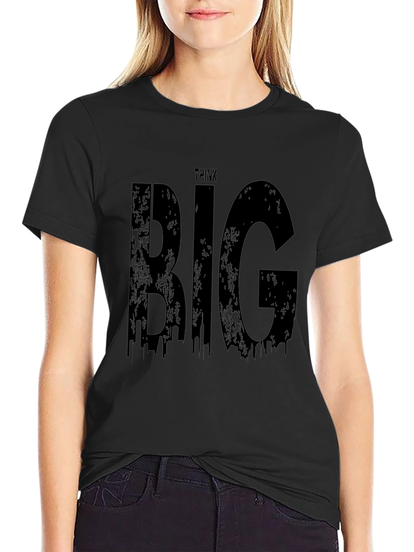 Think Big Graphic Tee - Stylish Black Cotton T-Shirt