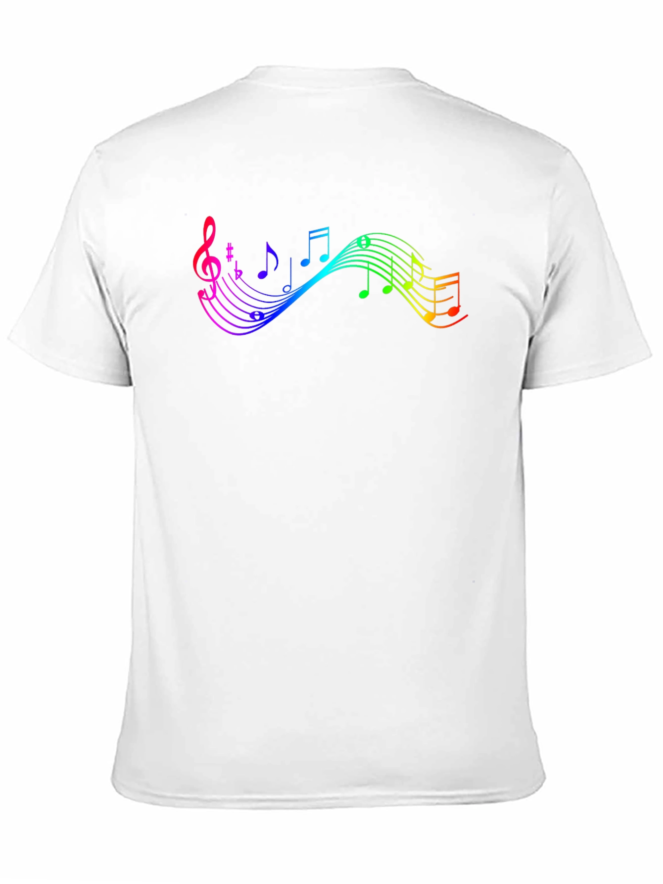 Rainbow Music Note Graphic Black T-Shirt