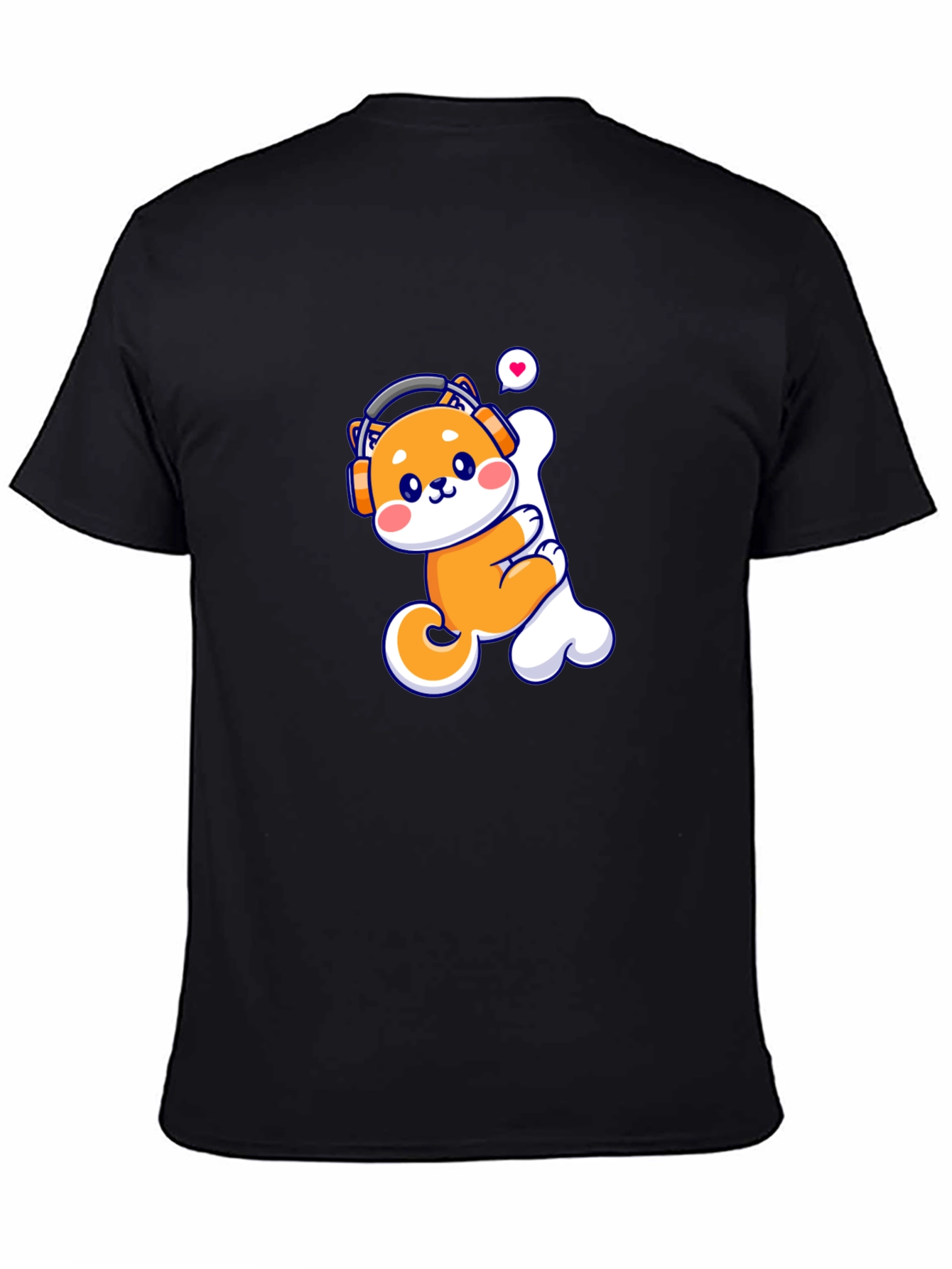 Cute Shiba Inu Dog Bone Headphones T-Shirt