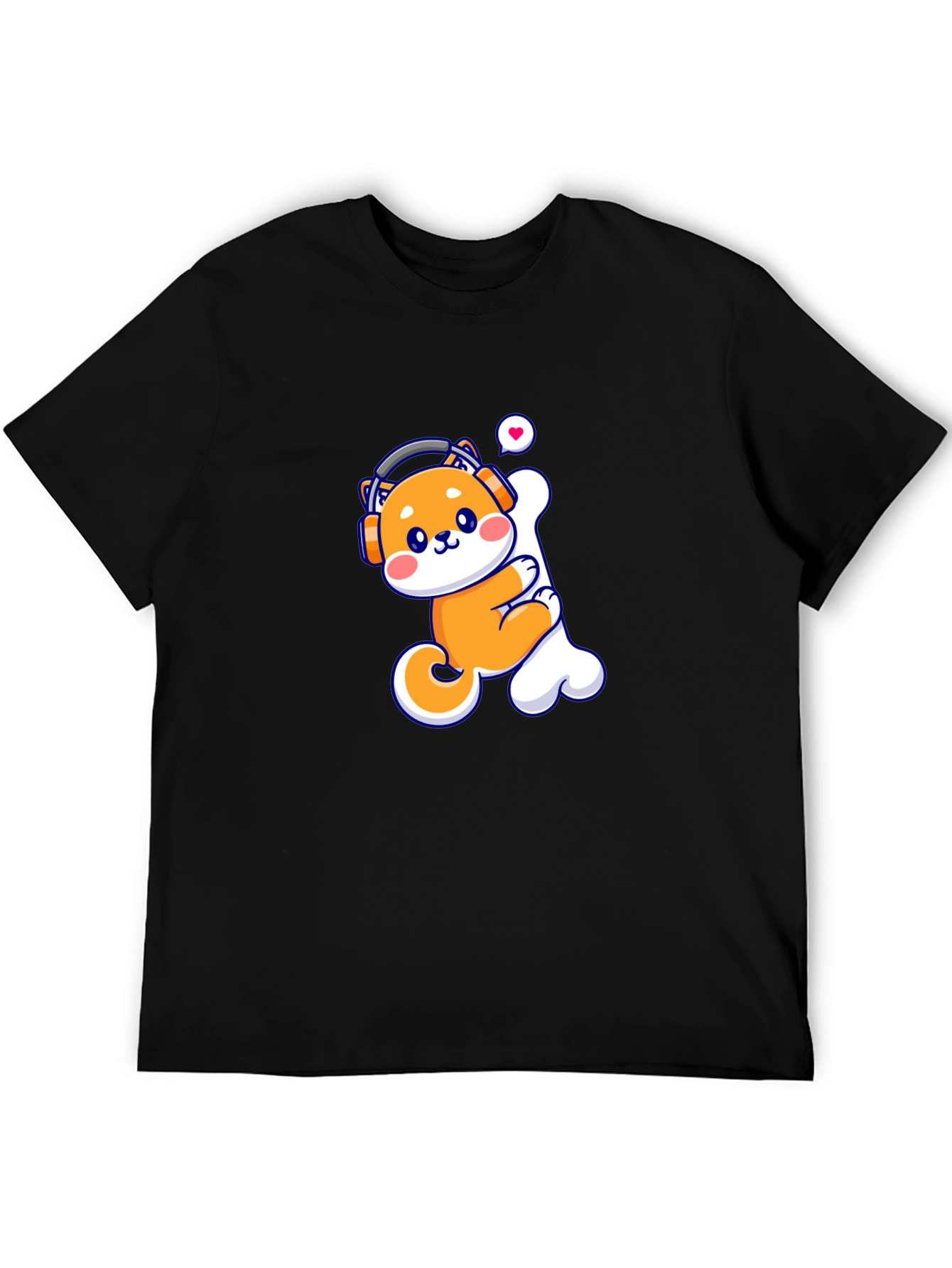 Cute Shiba Inu Dog Bone Headphones T-Shirt