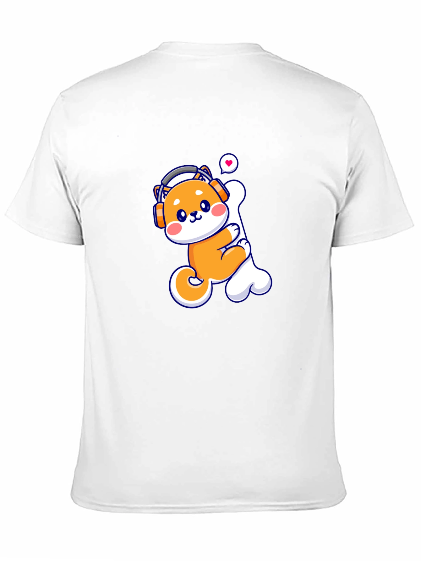 Cute Shiba Inu Dog Bone Headphones T-Shirt