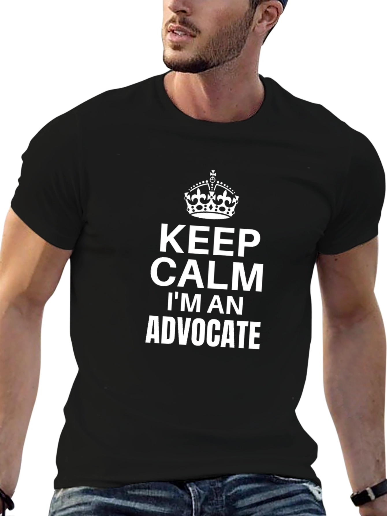 Keep Calm Im an Advocate Black Graphic T-Shirt