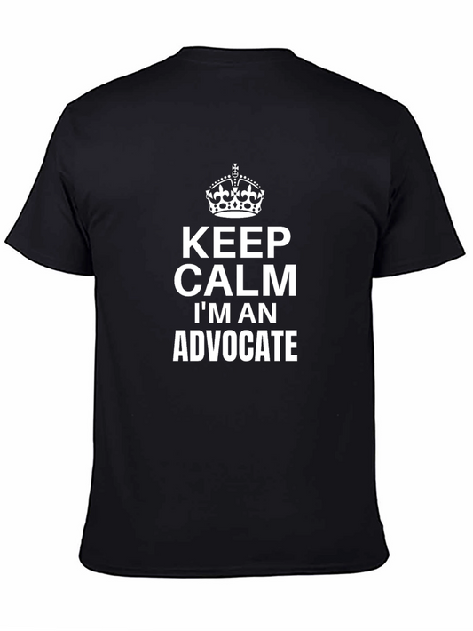 Keep Calm Im an Advocate Black Graphic T-Shirt