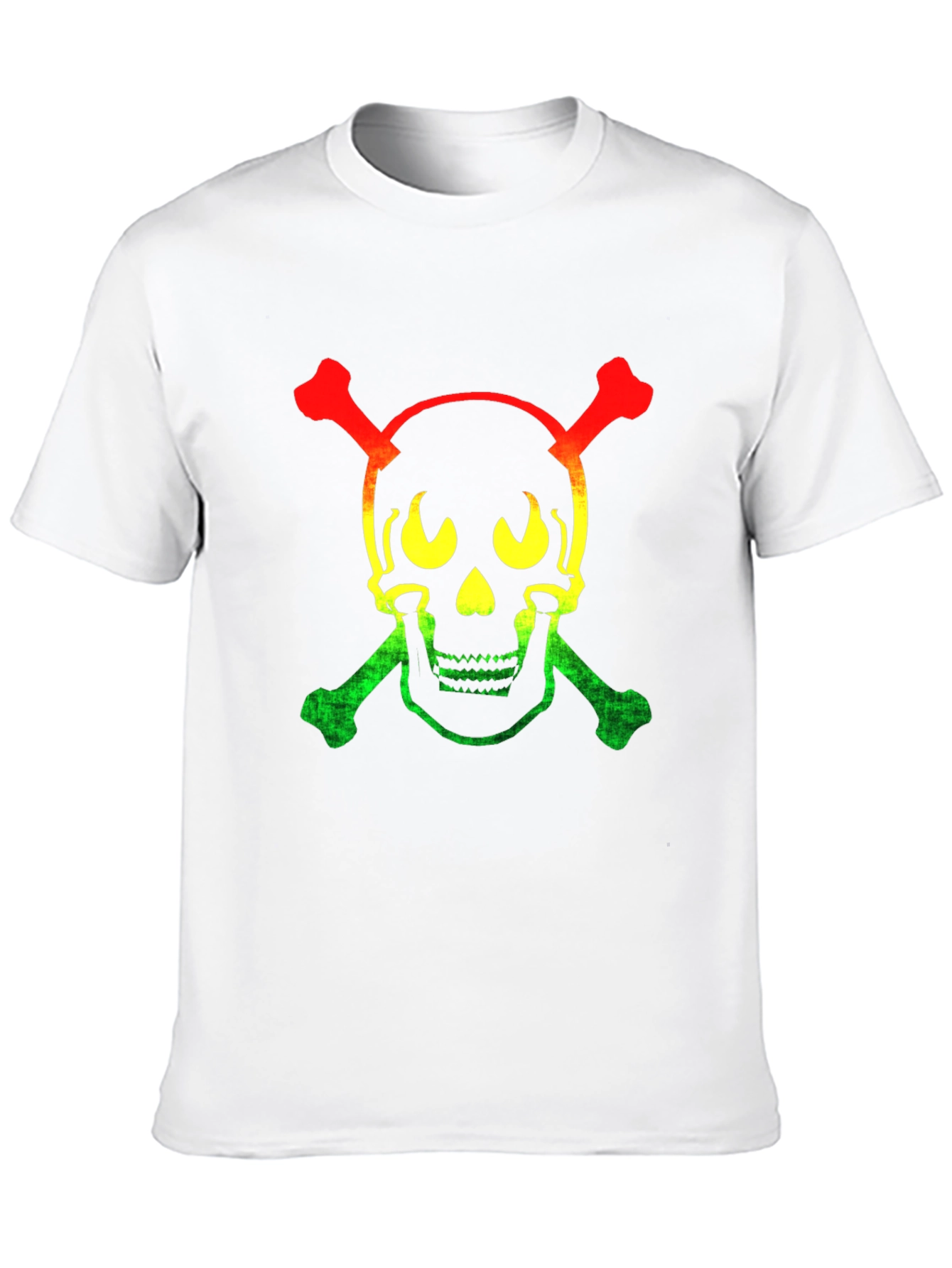 Rasta Skull & Crossbones Graphic T-Shirt