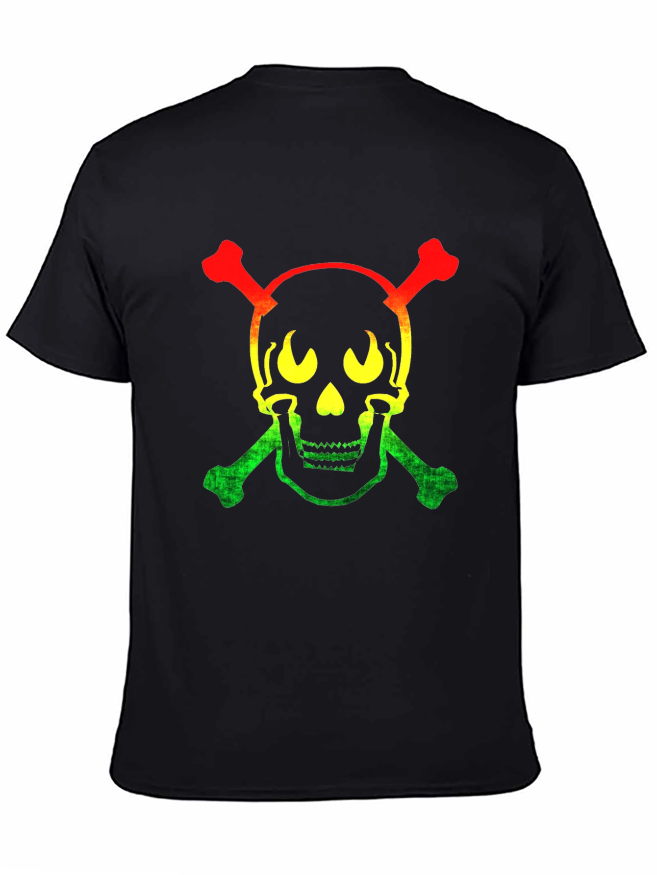 Rasta Skull & Crossbones Graphic T-Shirt