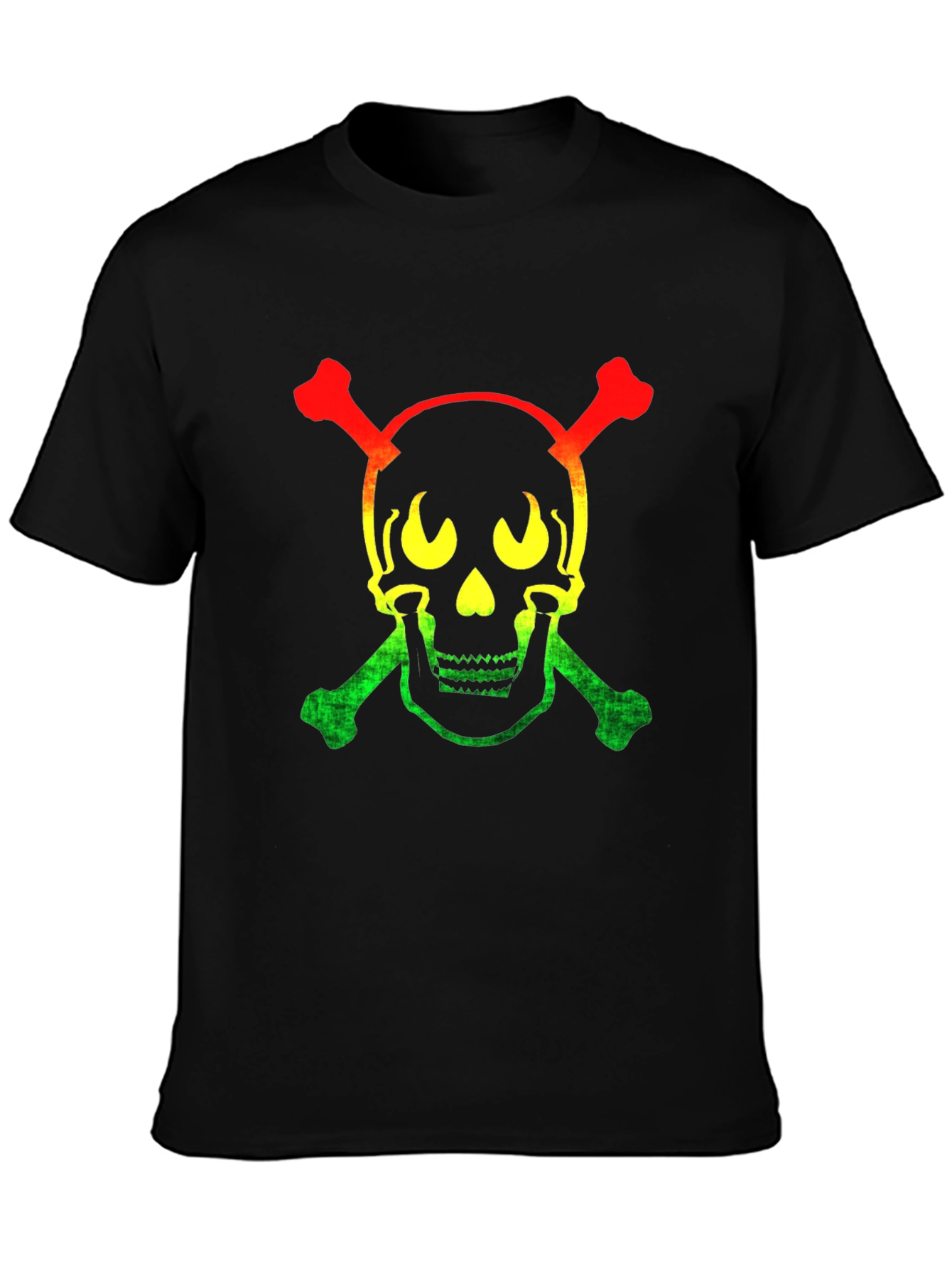 Rasta Skull & Crossbones Graphic T-Shirt