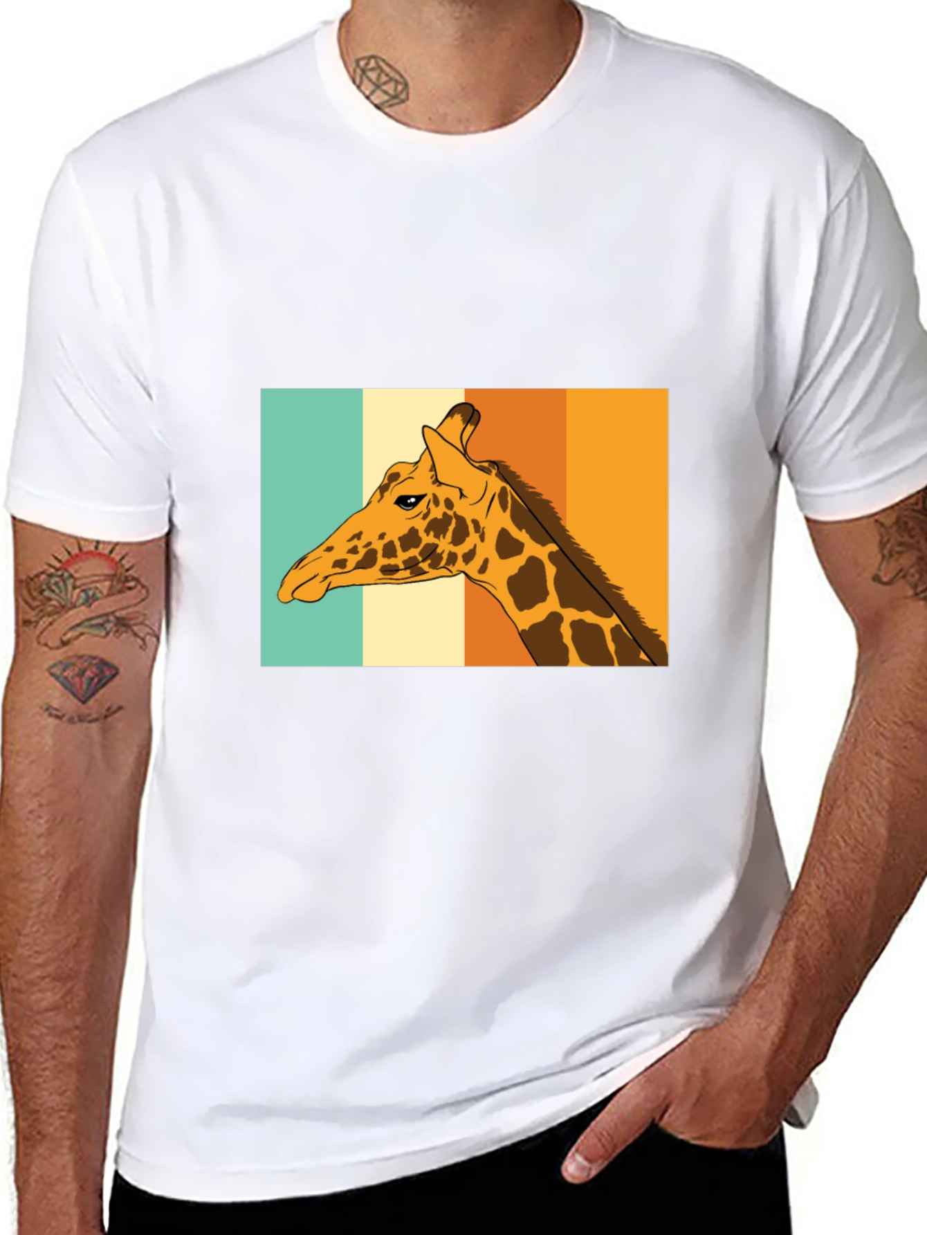 Retro Giraffe T-Shirt - Cool Animal Graphic Tee