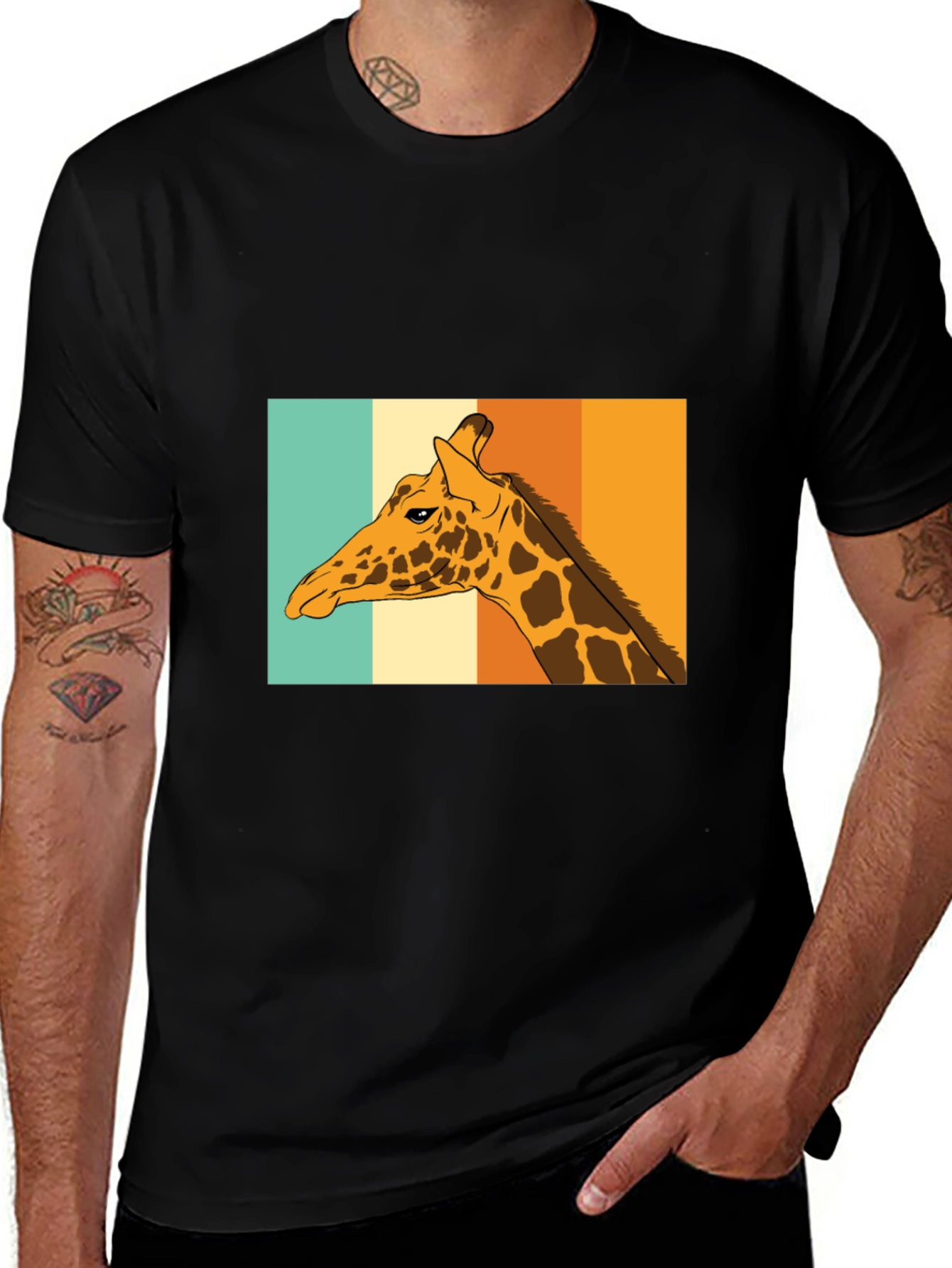Retro Giraffe T-Shirt - Cool Animal Graphic Tee