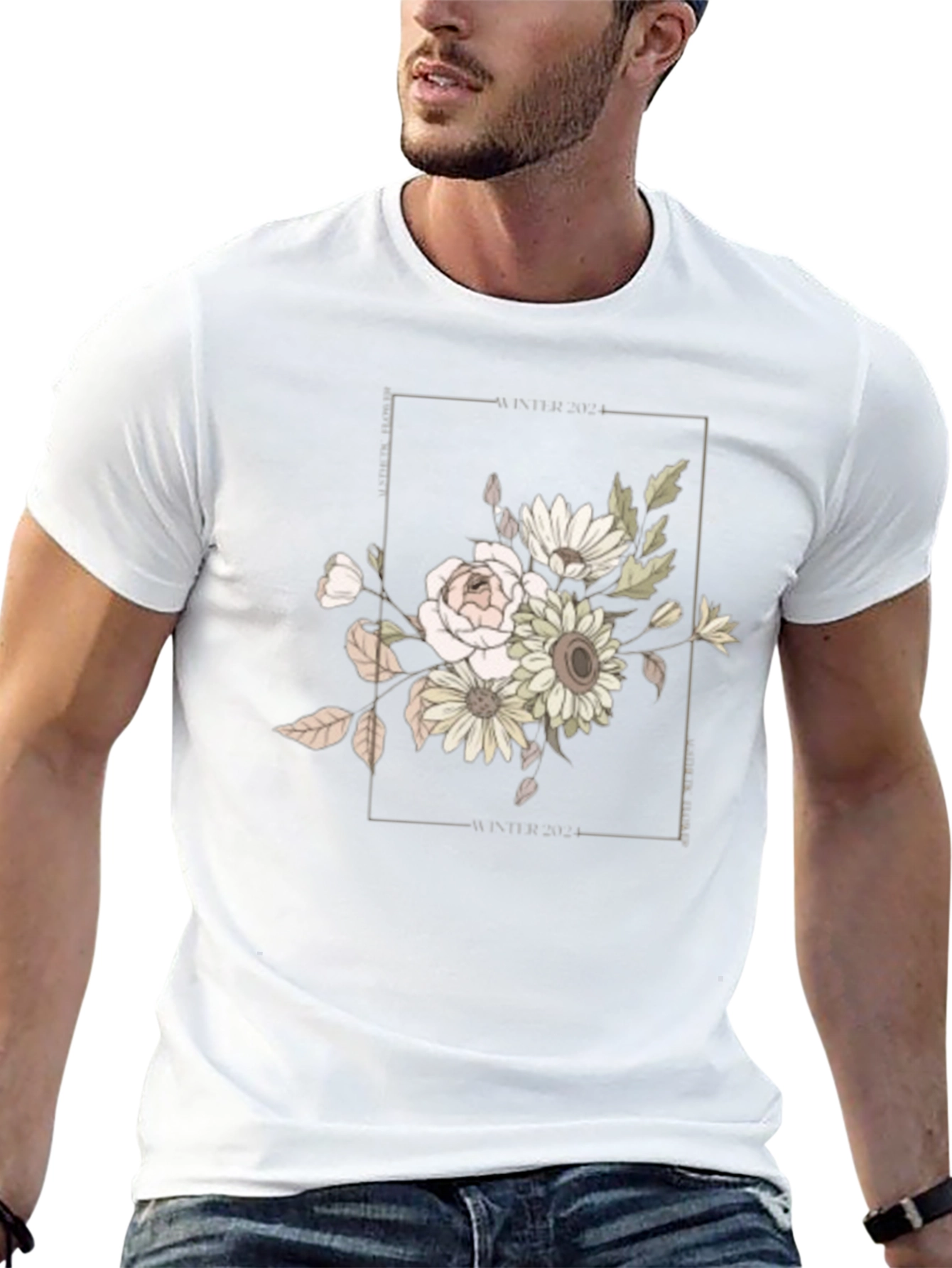 Floral Graphic Black Tee