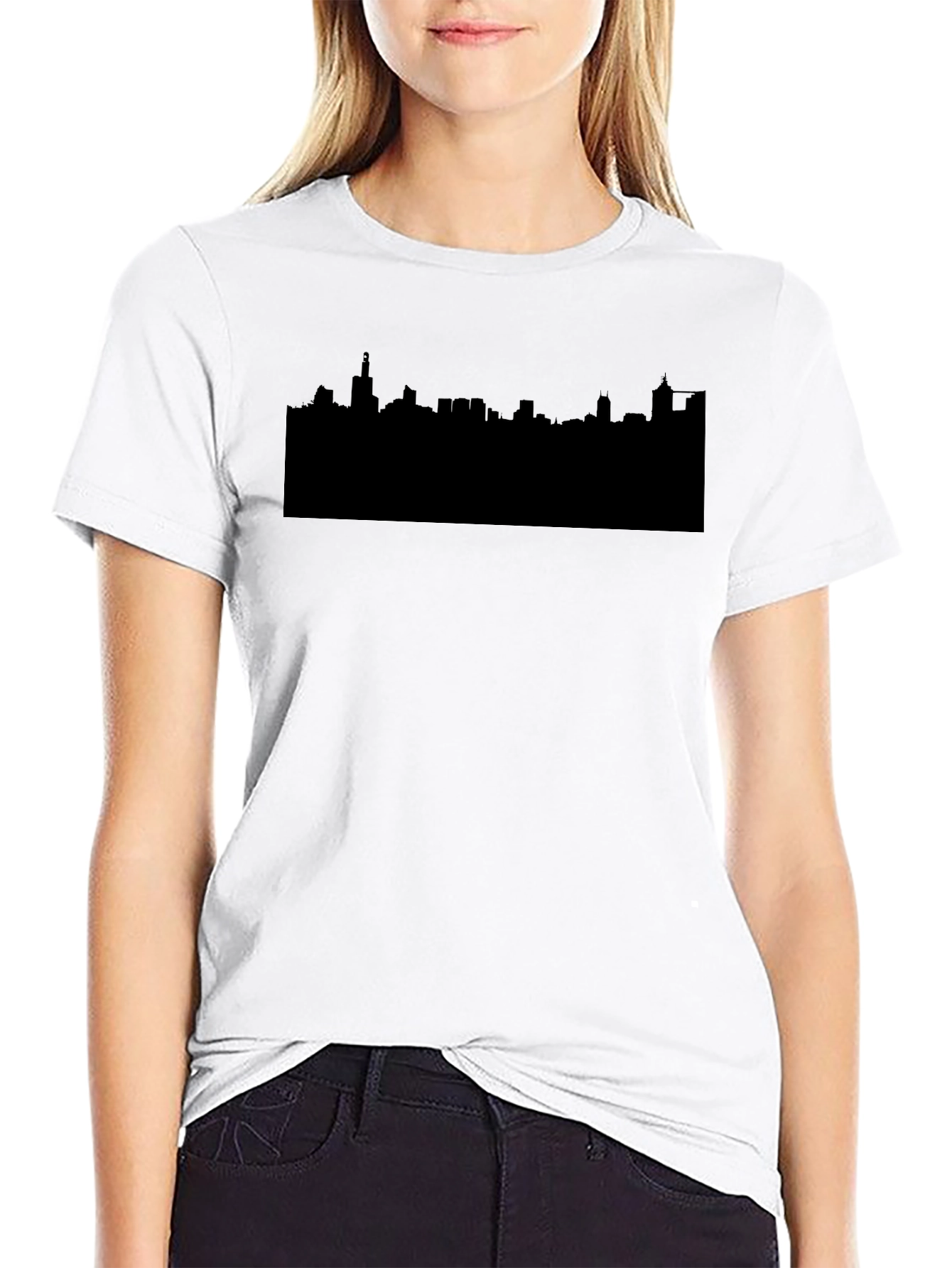 Cityscape Silhouette Black T-Shirt