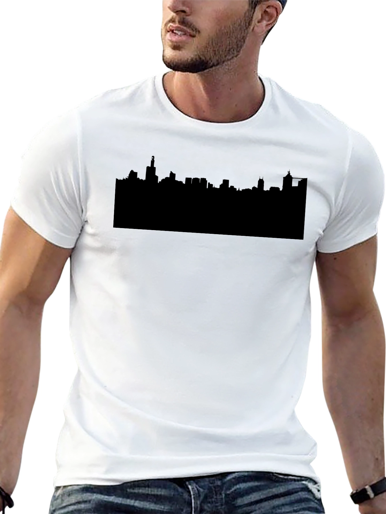 Cityscape Silhouette Black T-Shirt