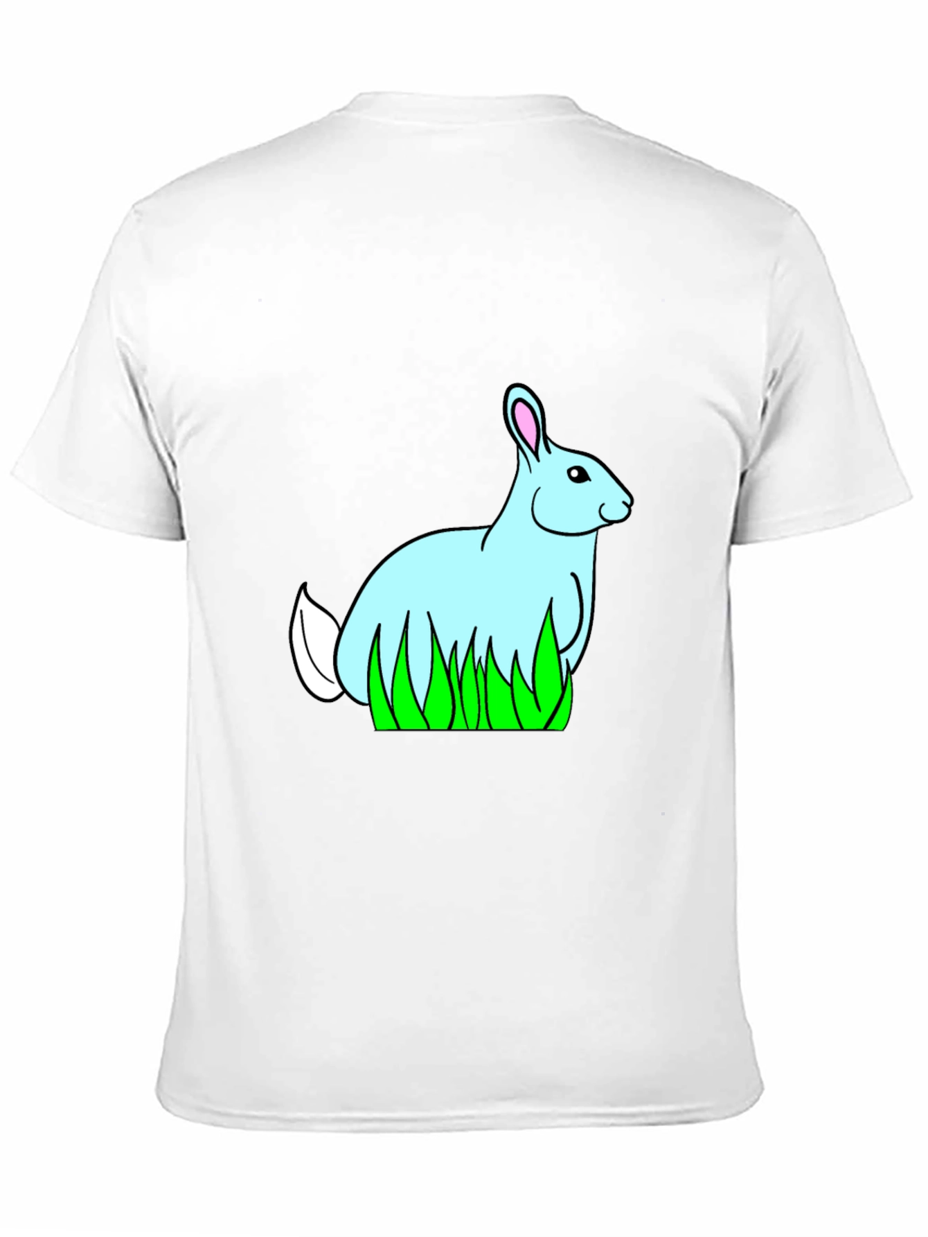Bunny in Grass Black T-Shirt