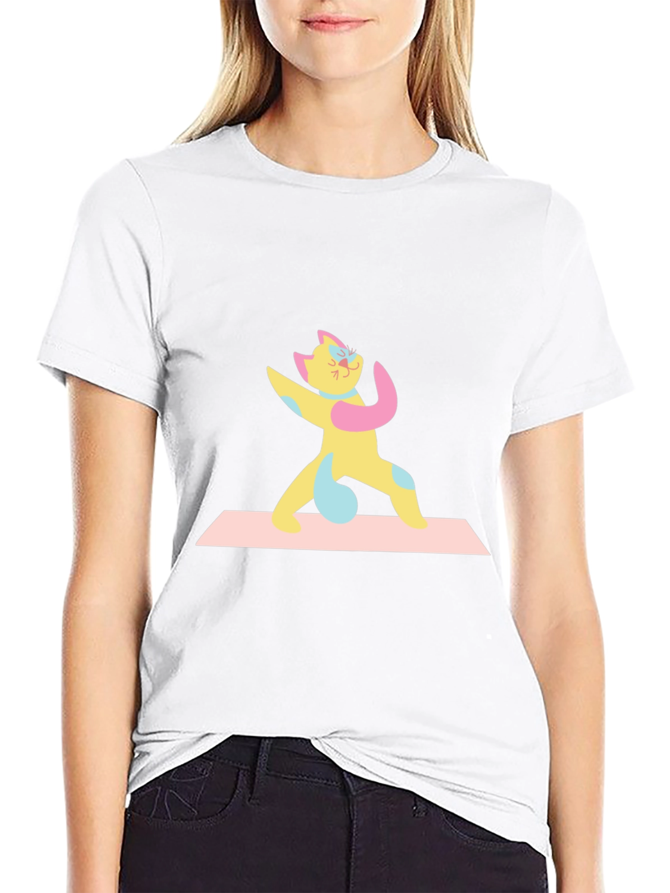 Yoga Cat Black T-Shirt