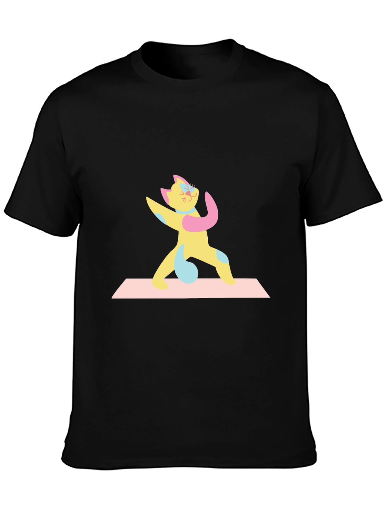 Yoga Cat Black T-Shirt