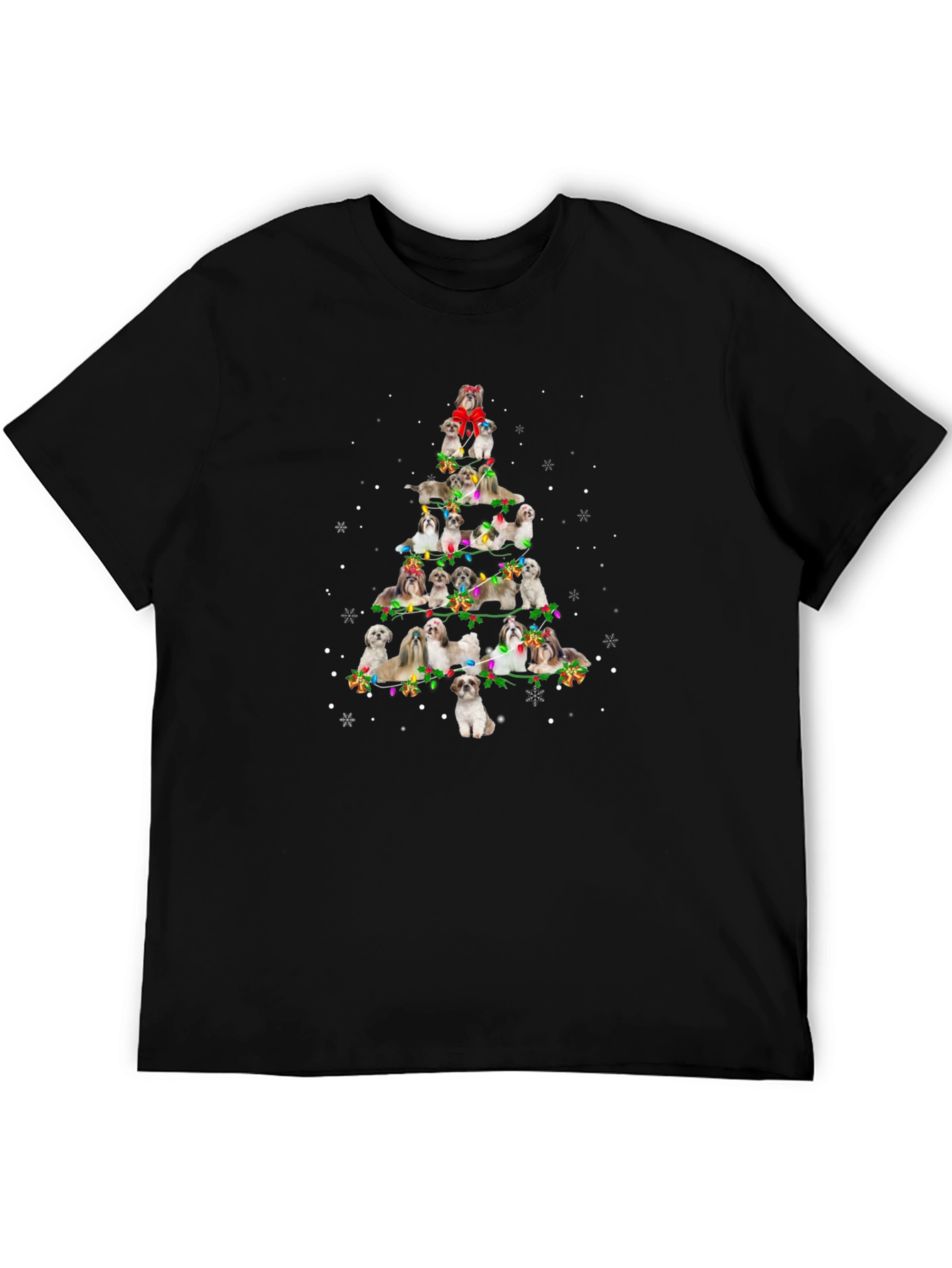Shih Tzu Christmas Tree Graphic T-Shirt