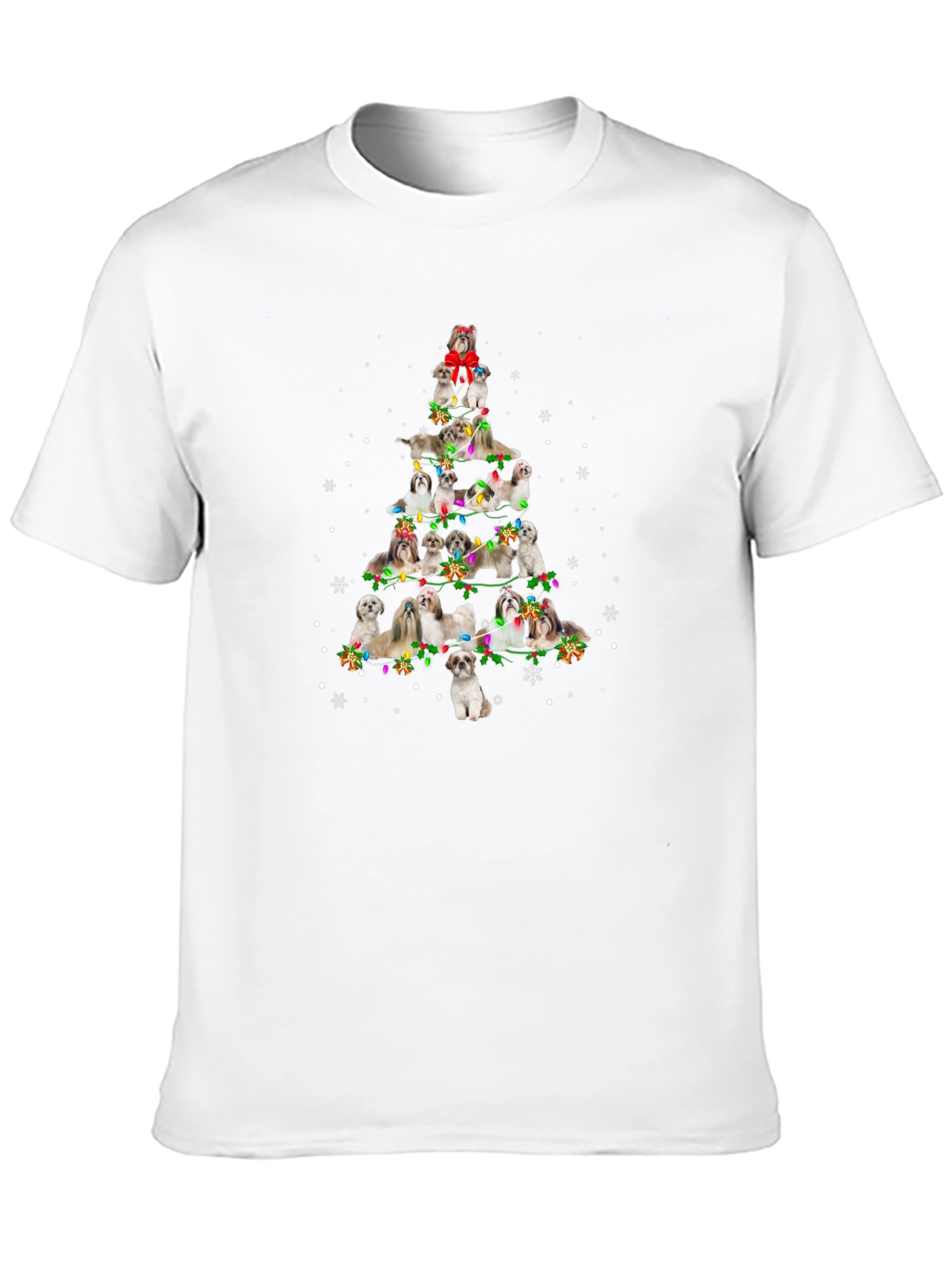 Shih Tzu Christmas Tree Graphic T-Shirt
