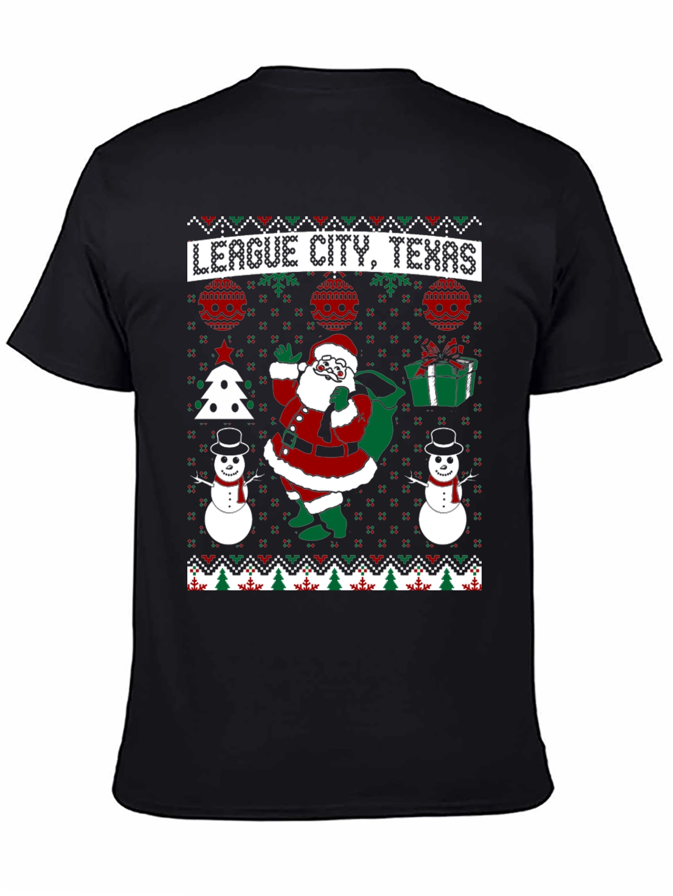 League City Texas Christmas Ugly Sweater T-Shirt