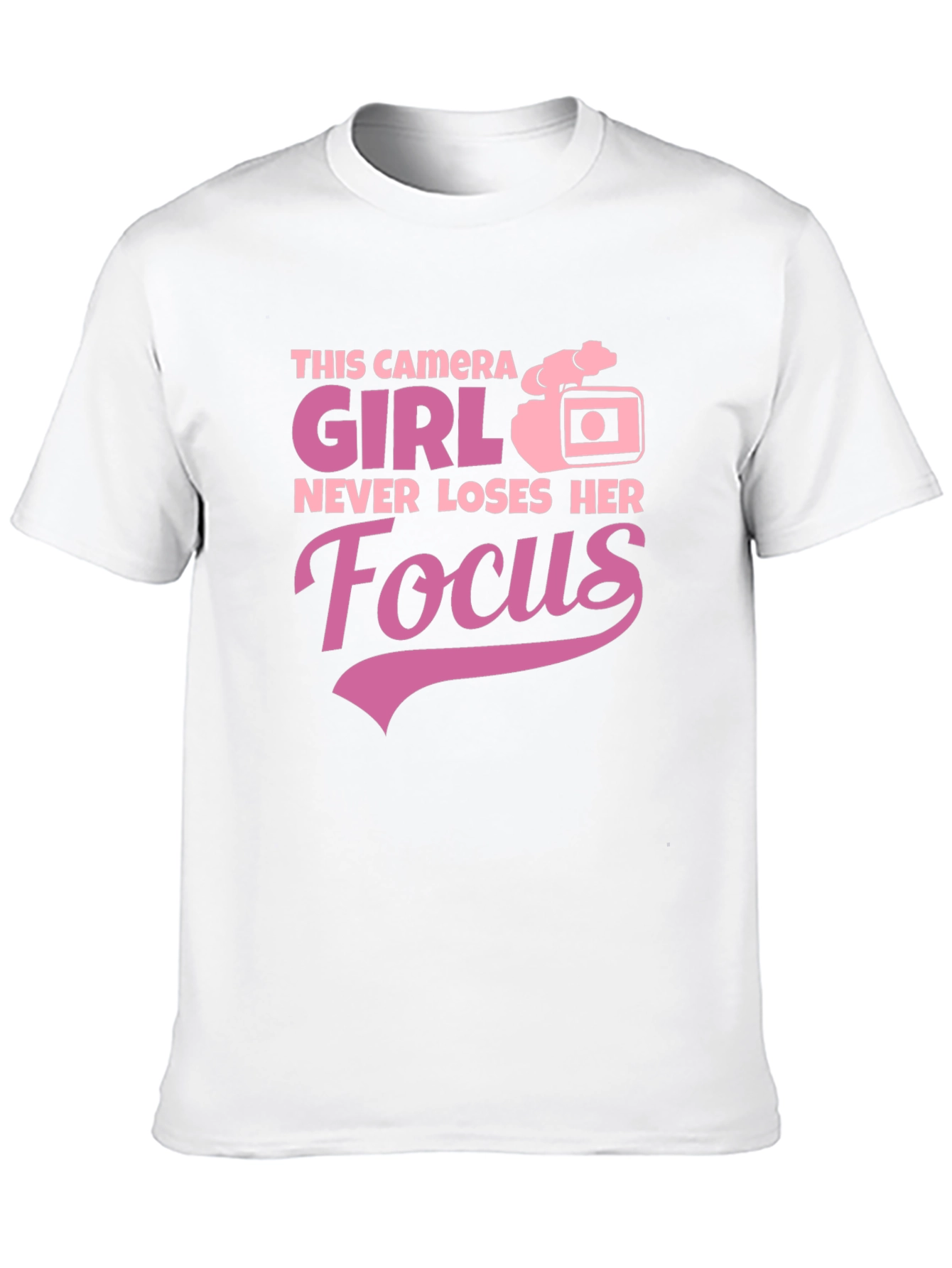 Camera Girl Focus Graphic Tee - Black T-Shirt