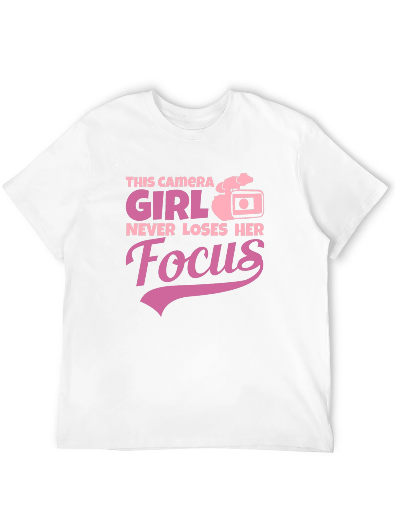 Camera Girl Focus Graphic Tee - Black T-Shirt