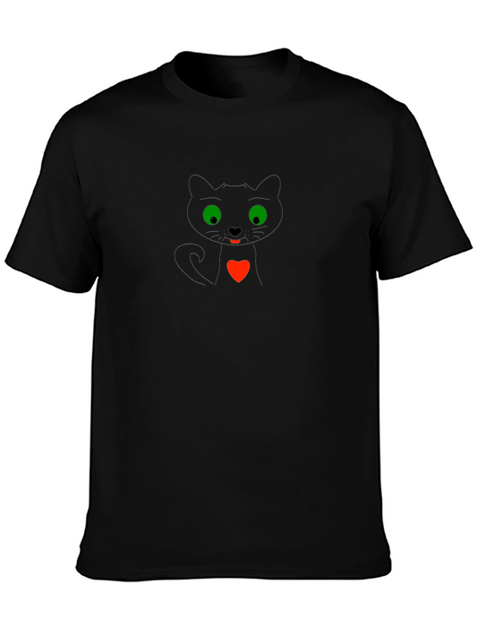 Black Cat Heart T-Shirt