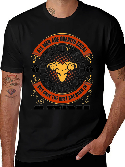 Aries Zodiac Graphic T-Shirt - All Men Are Created Equal